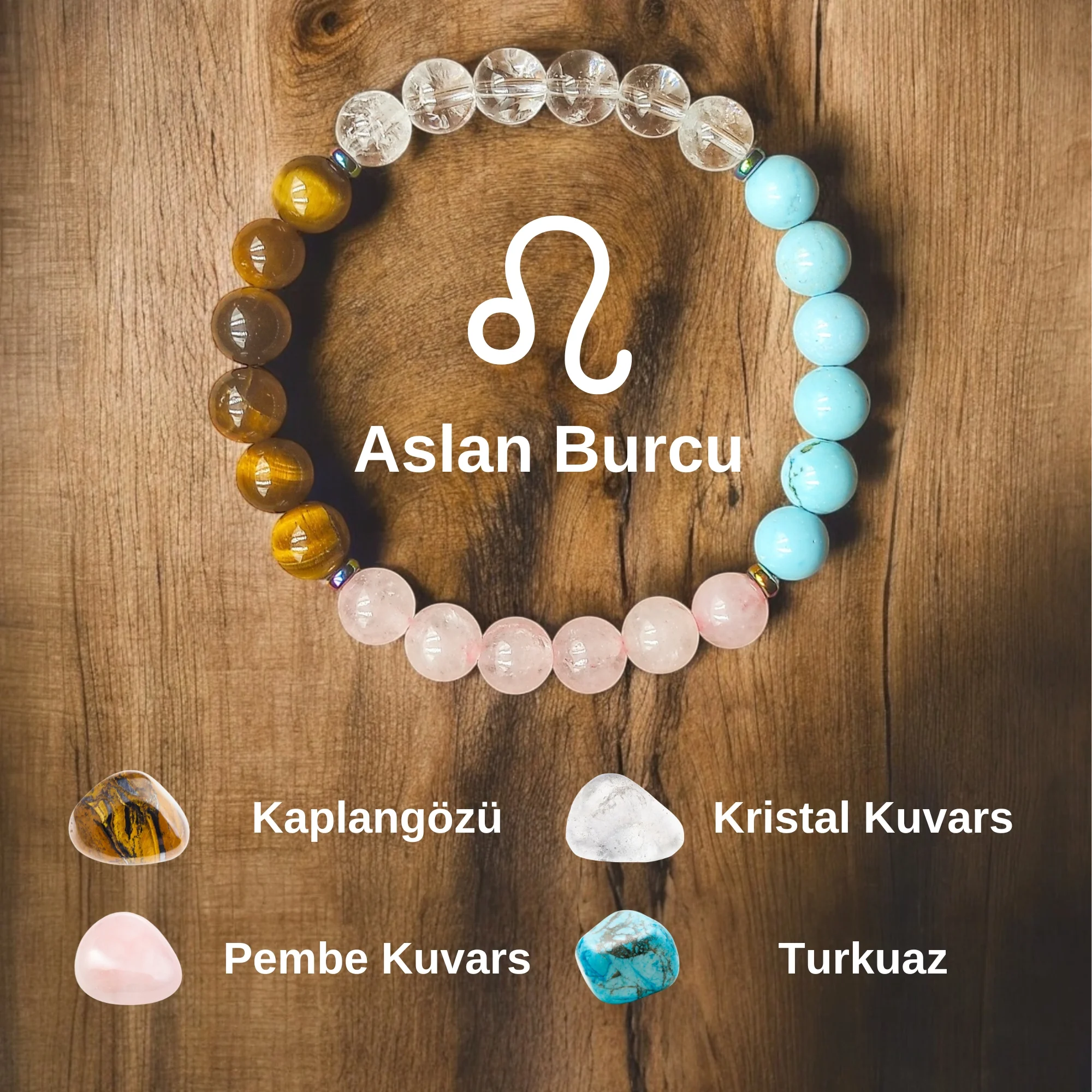 Aslan Burcu Doğal Taş Bileklik