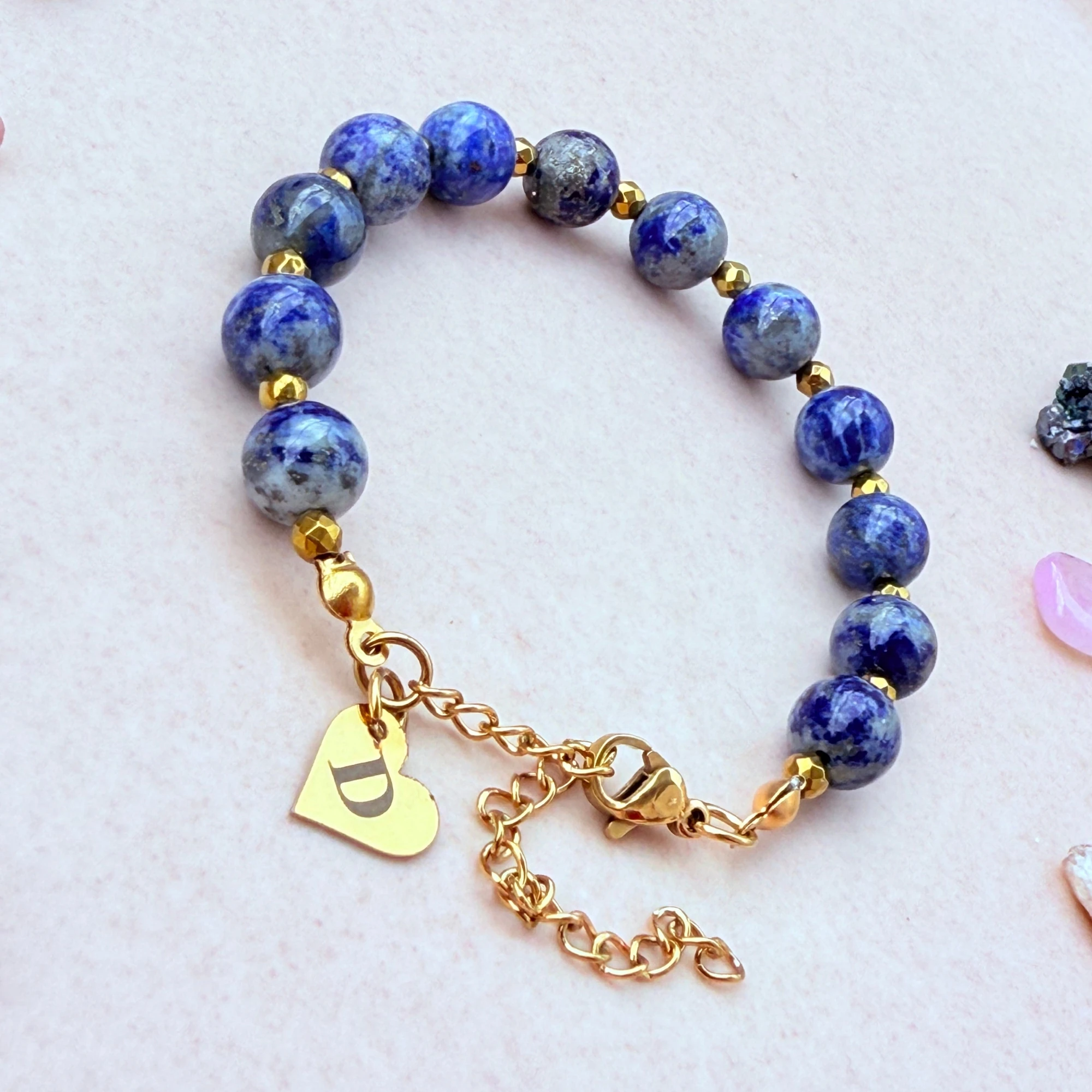 September Birthstone – Personalized Lapis Lazuli Gemstone Bracelet