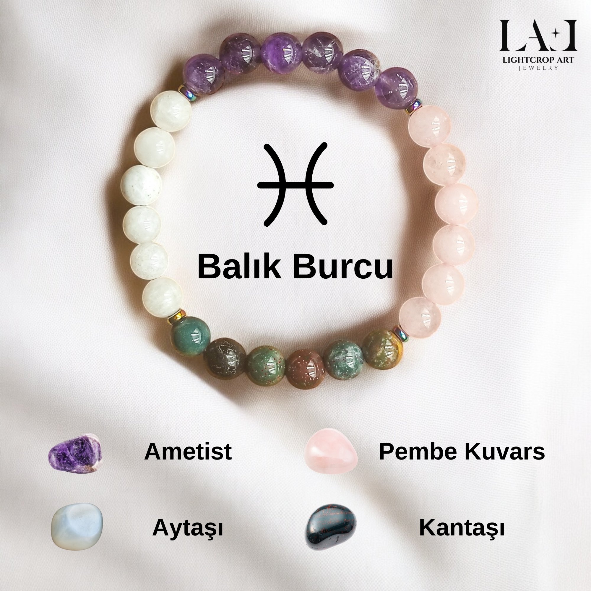 Balık Burcu Doğal Taş Bileklik