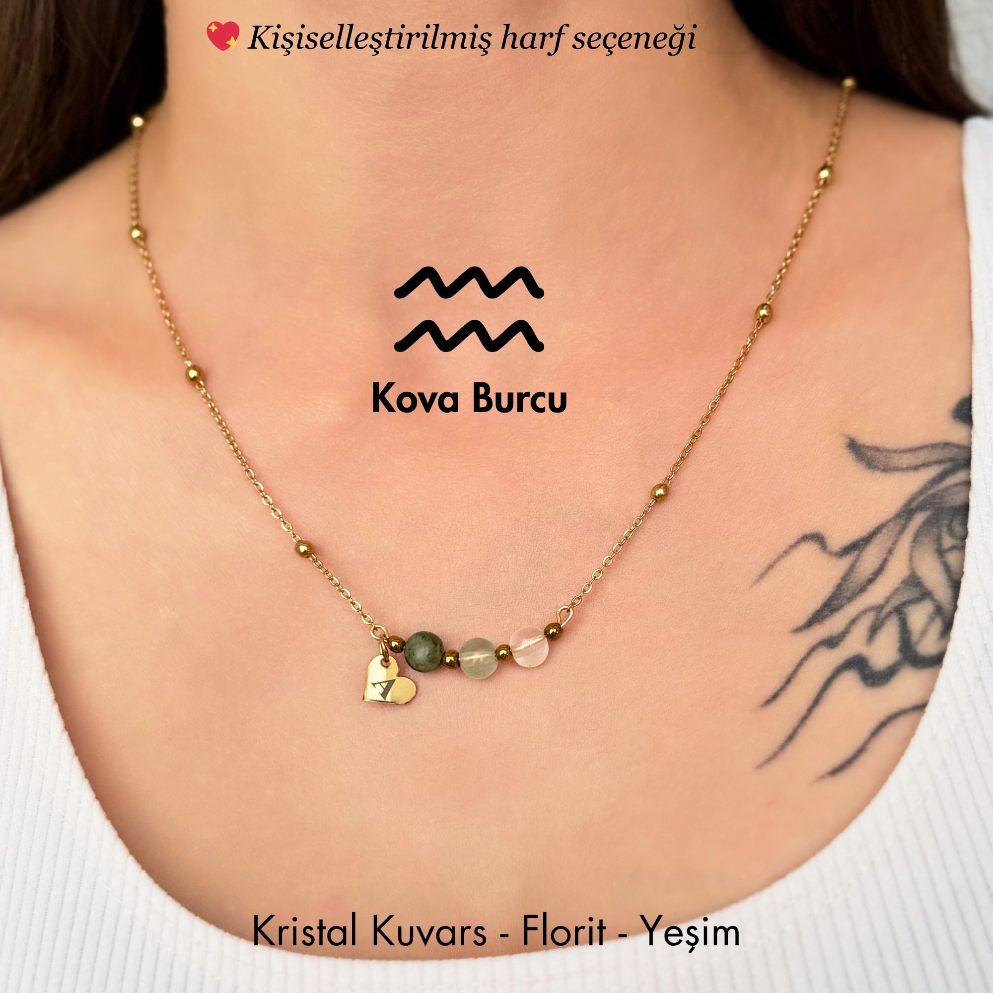 ♒️ Kova Burcu – Kişiye Özel Çelik Burç Kolye