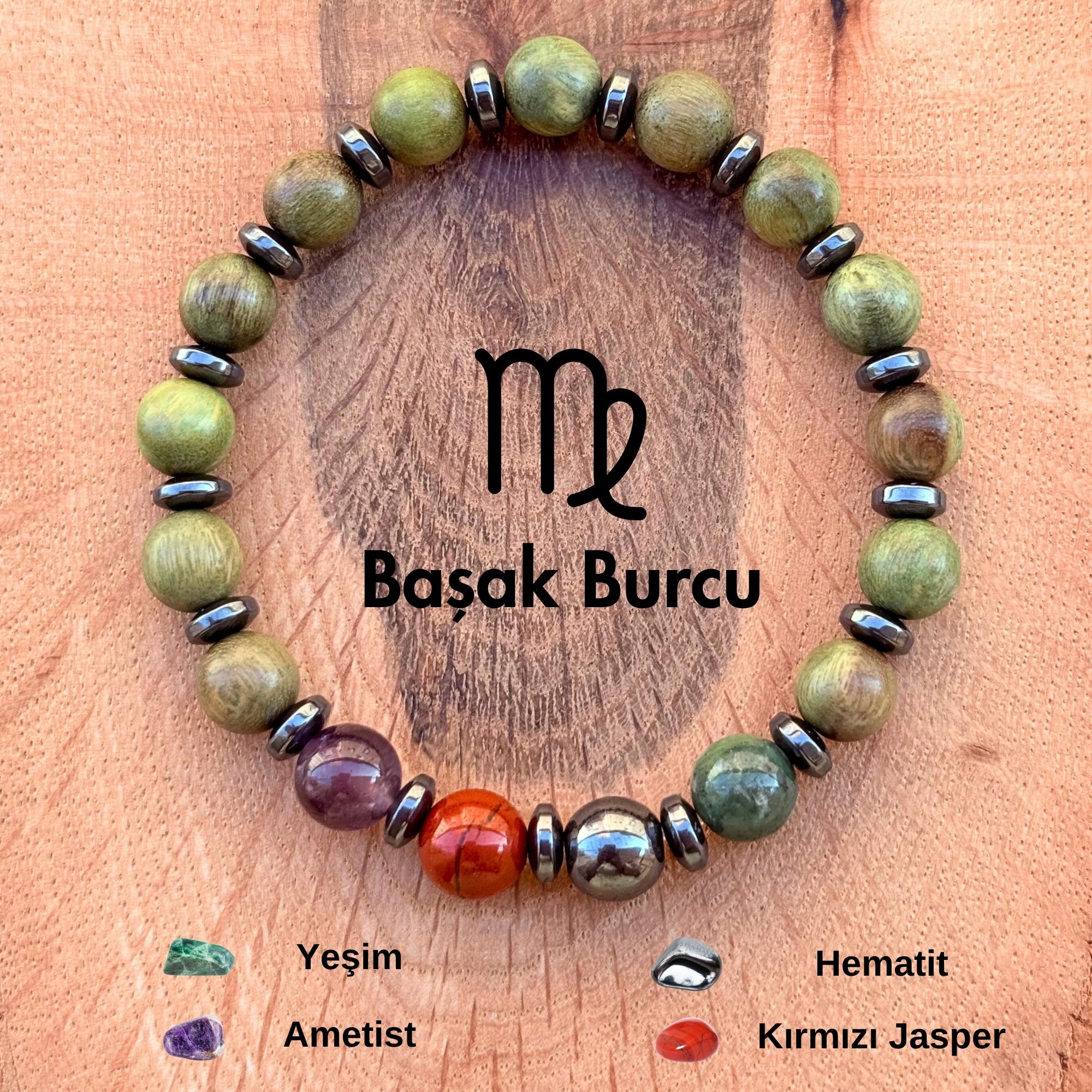 Başak Burcu Kadın Bilekliği – Yeşil Sandal Ağacı ♍️