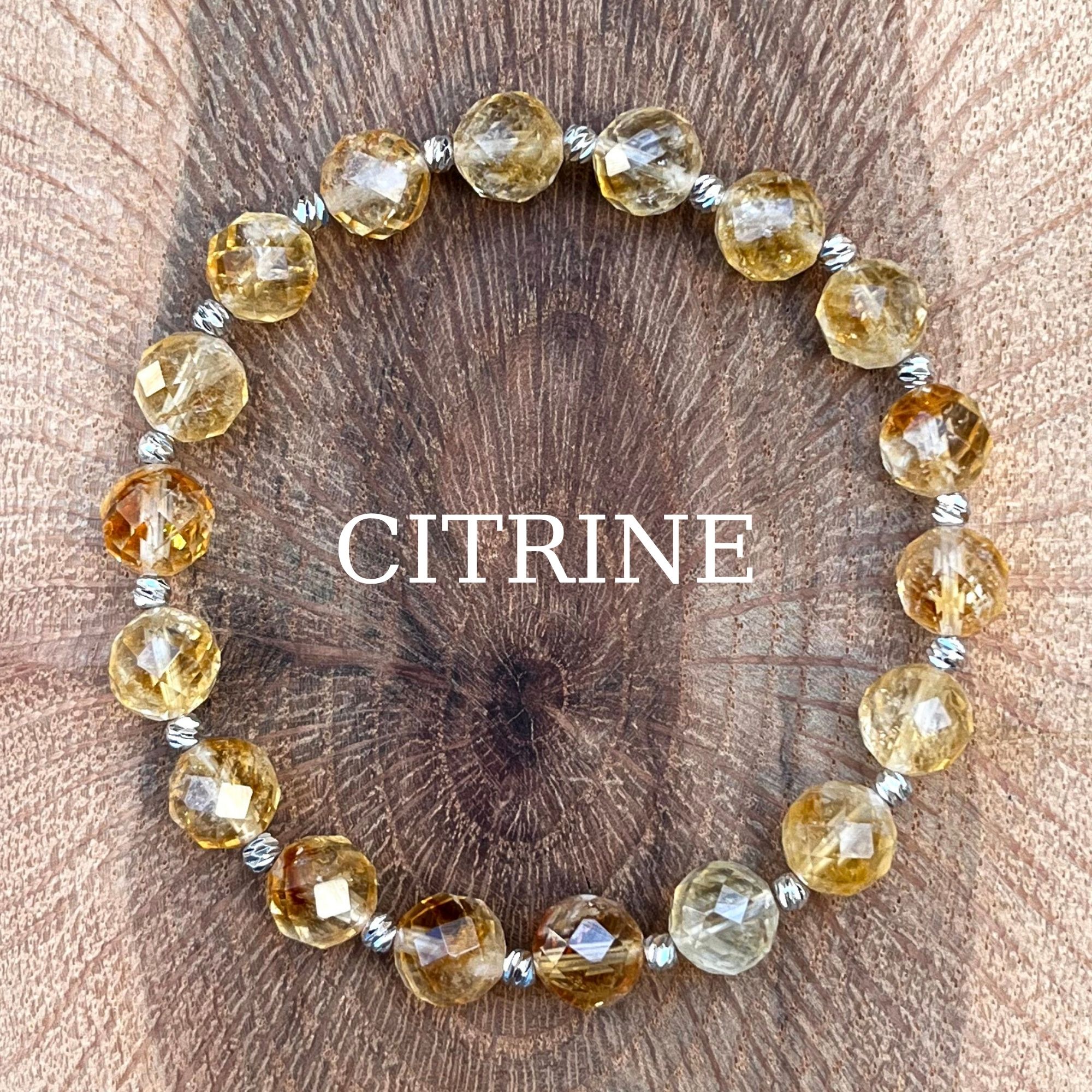 Facet Cut Citrine Gemstone Bracelet