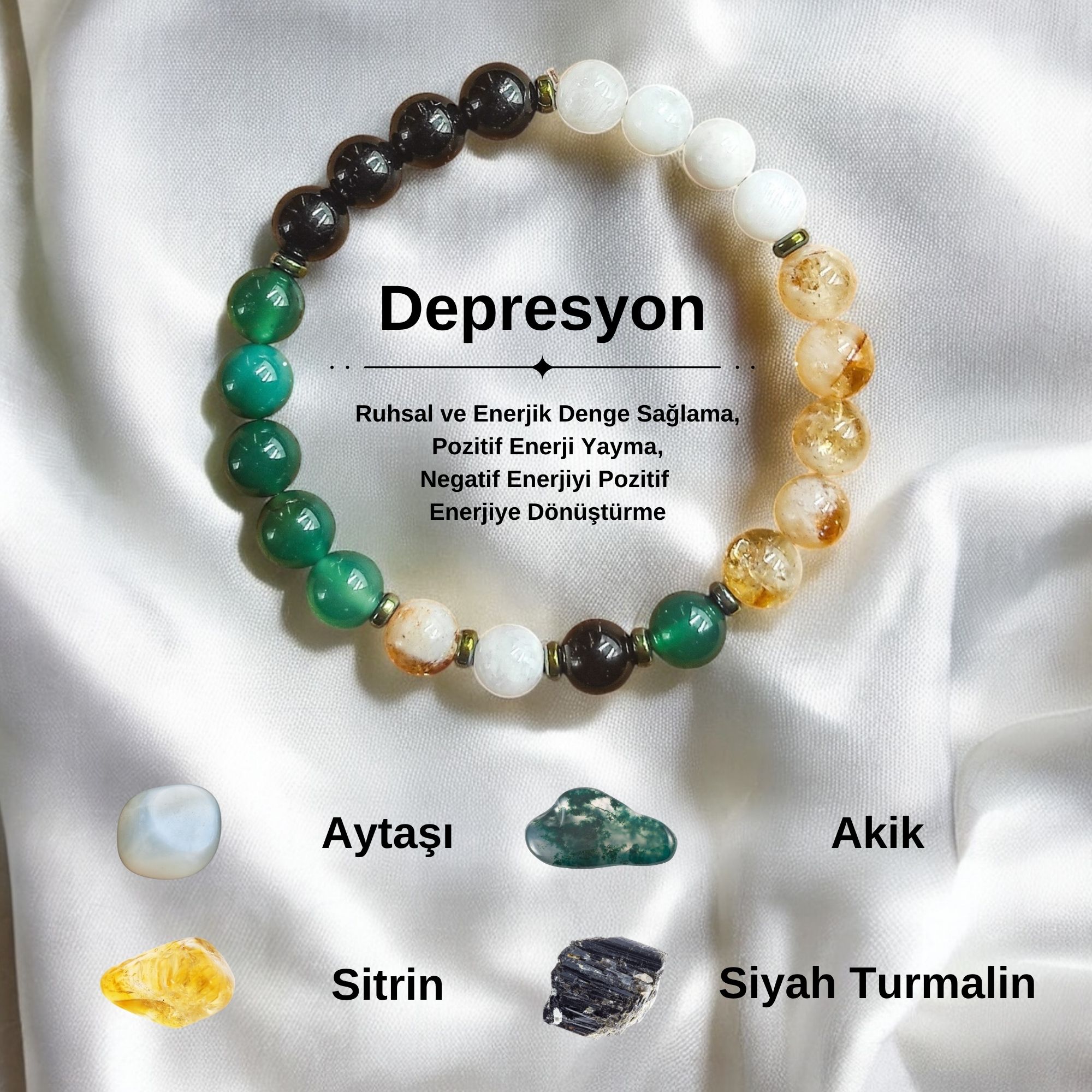 Depresyon Doğal Taş Bileklik