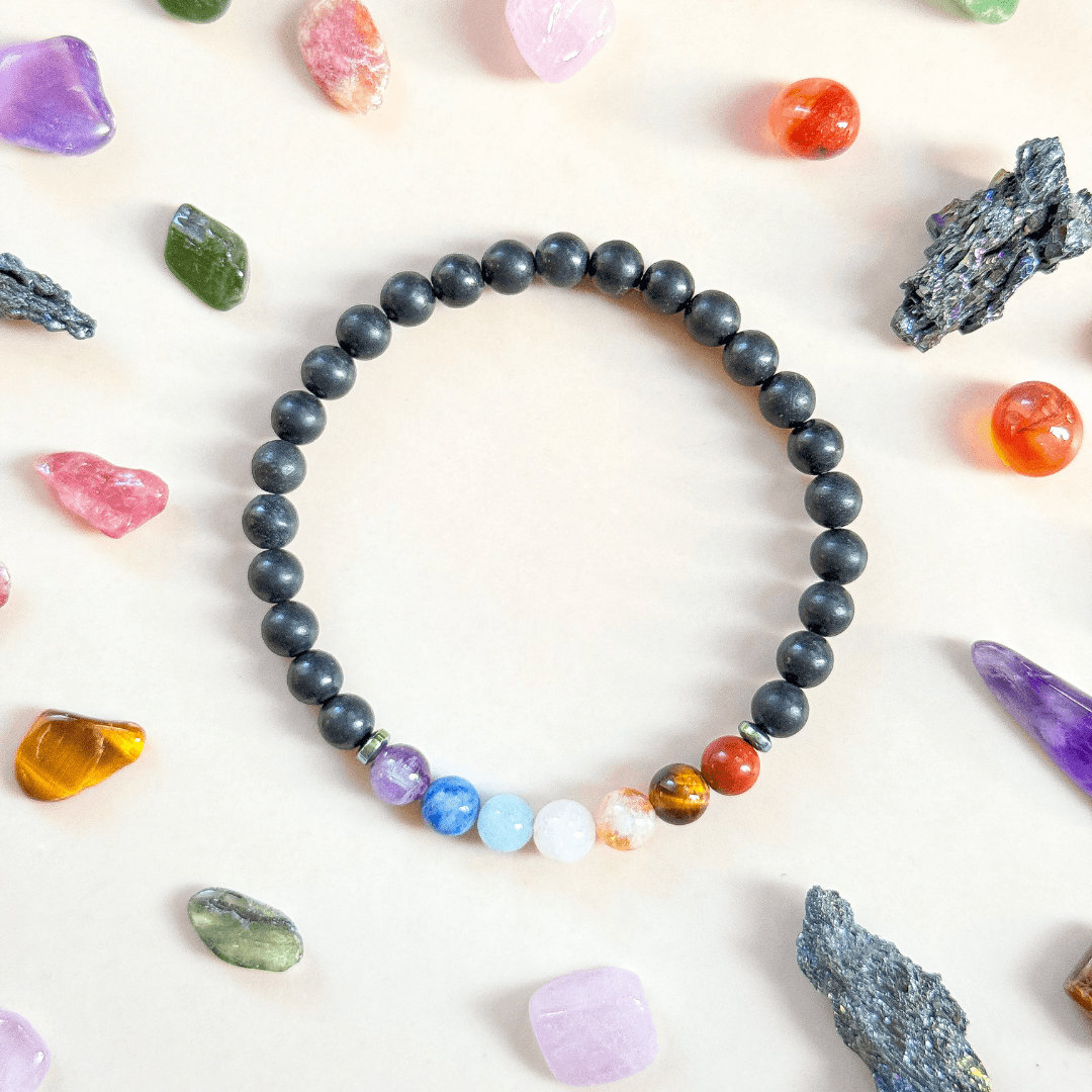 Shungite - Çakra Doğal Taş Bileklik