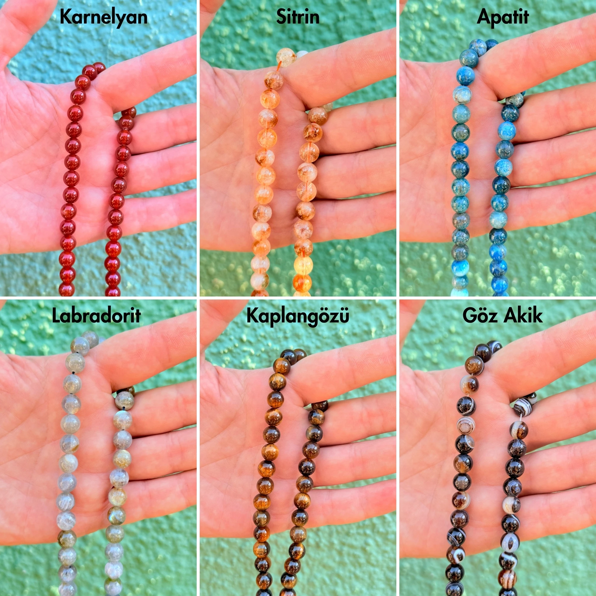 Göz Bilekliği – Kişiye Özel Harfli Doğal Taş Tasarım