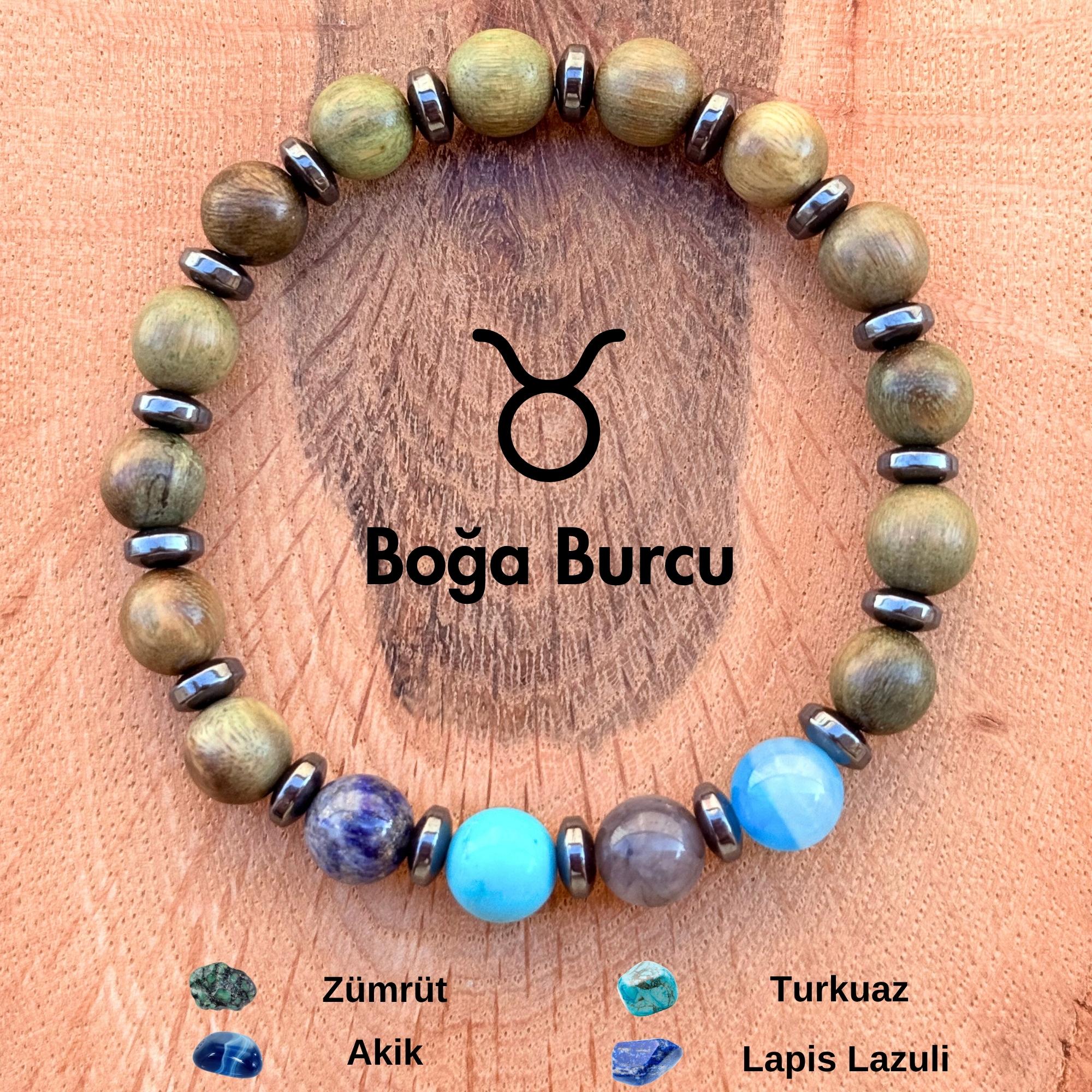 Boğa Burcu Kadın Bilekliği – Yeşil Sandal Ağacı ♉️