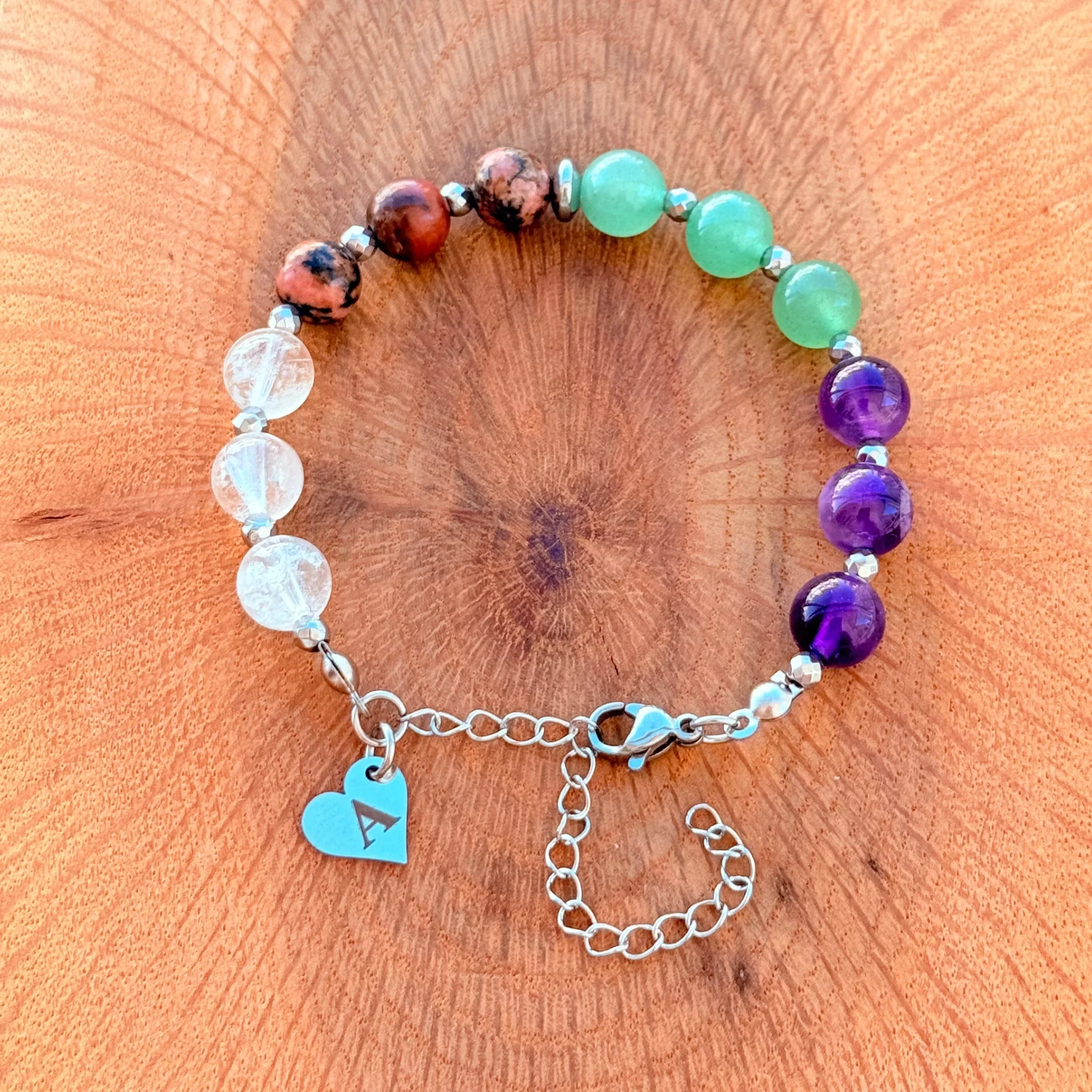 Personalized Scorpio Zodiac Gemstone Silver Stainless Steel Bracelet