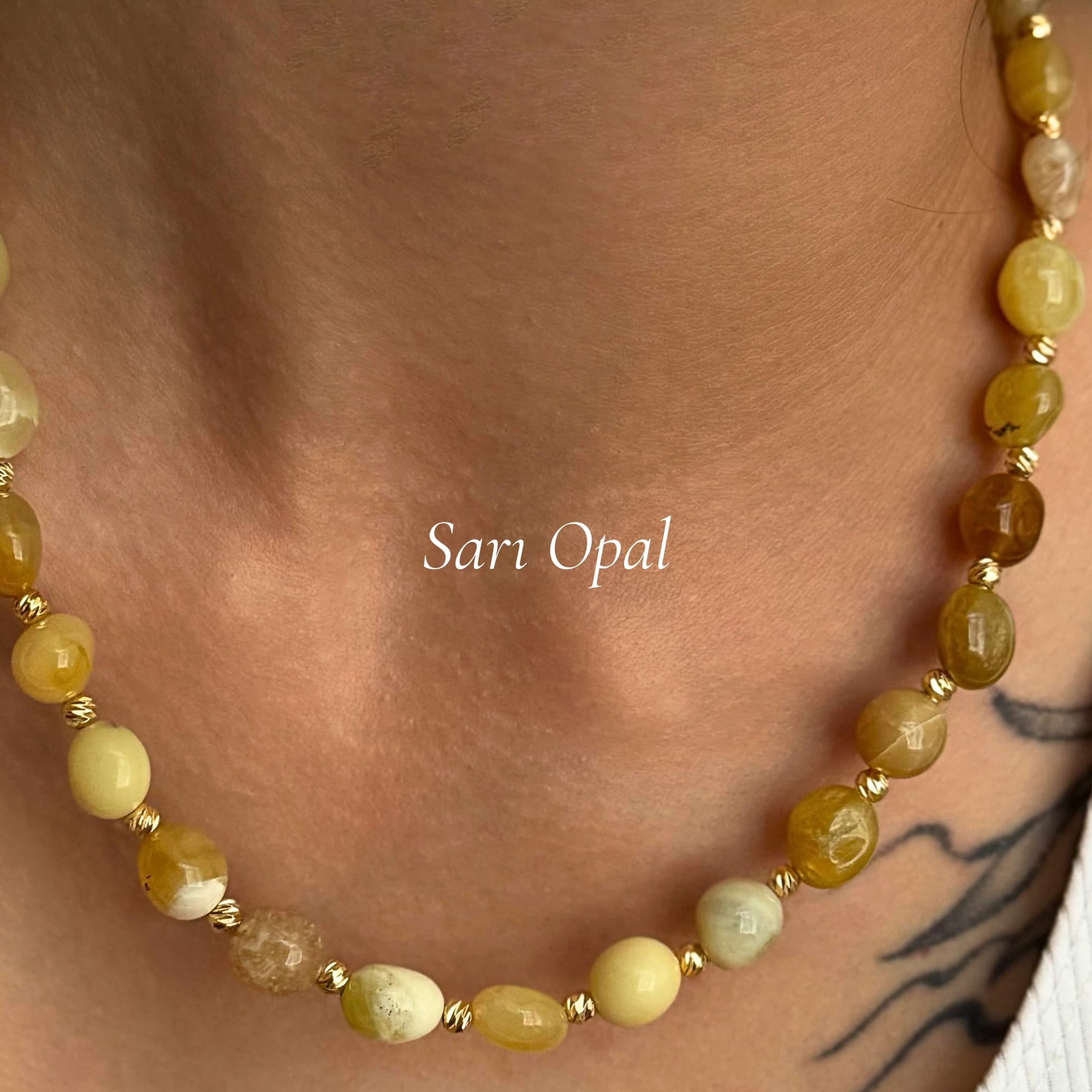 Doğal Sarı Opal Kolye – Işığın ve Umudun Taşı 💛