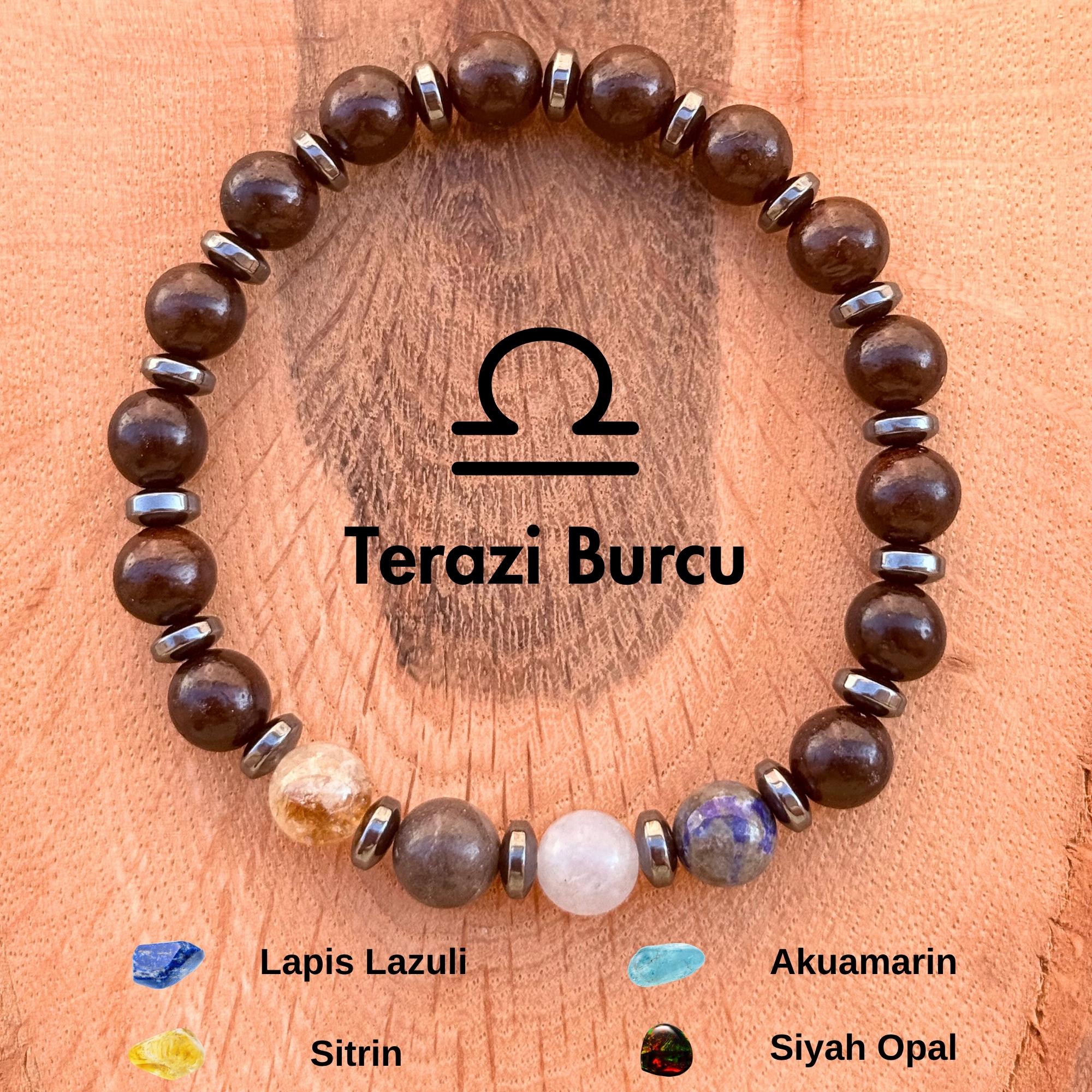 Terazi Burcu Erkek Bilekliği – Ceviz Ağacı ♎️