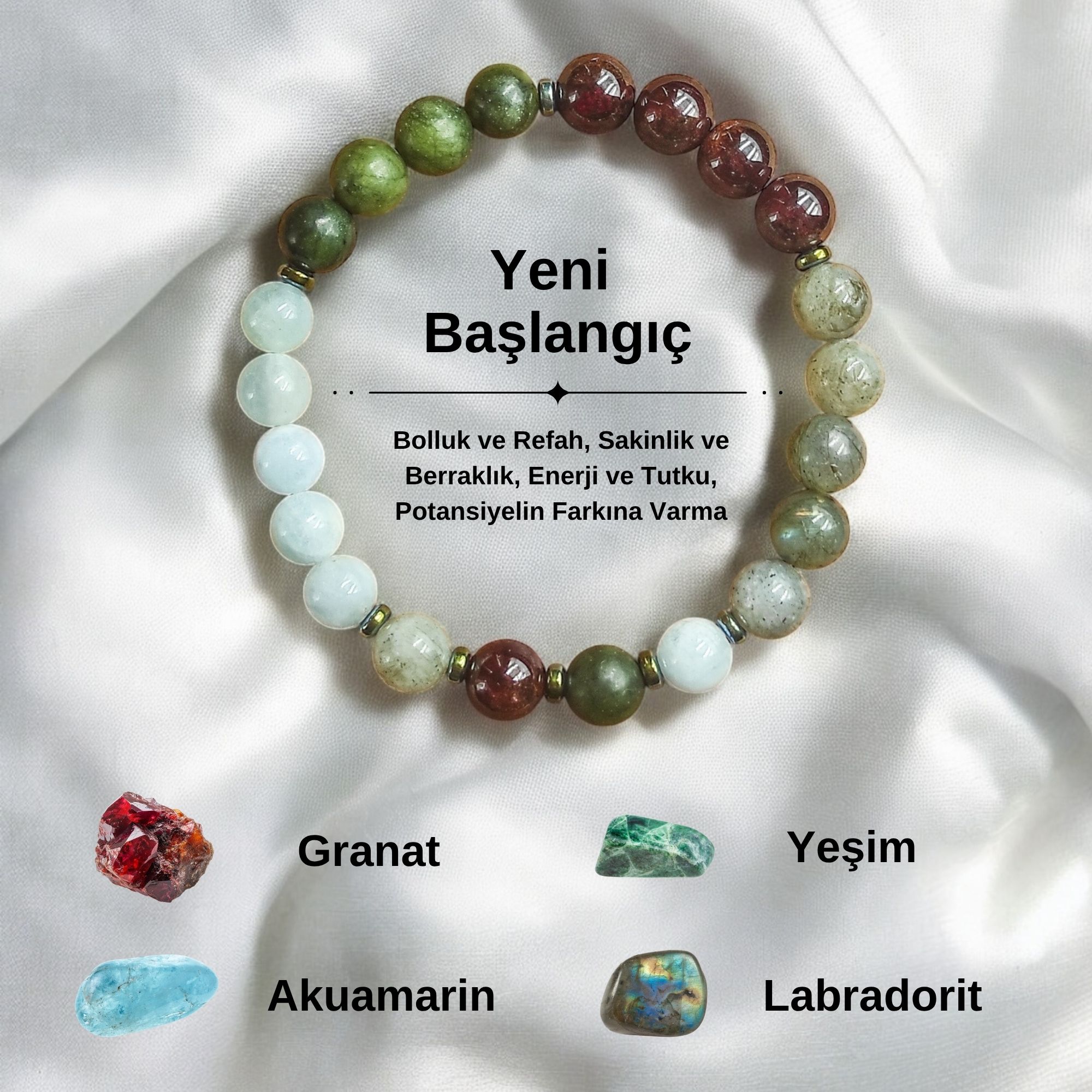 Yeni Başlangıçlar Doğal Taş Bileklik