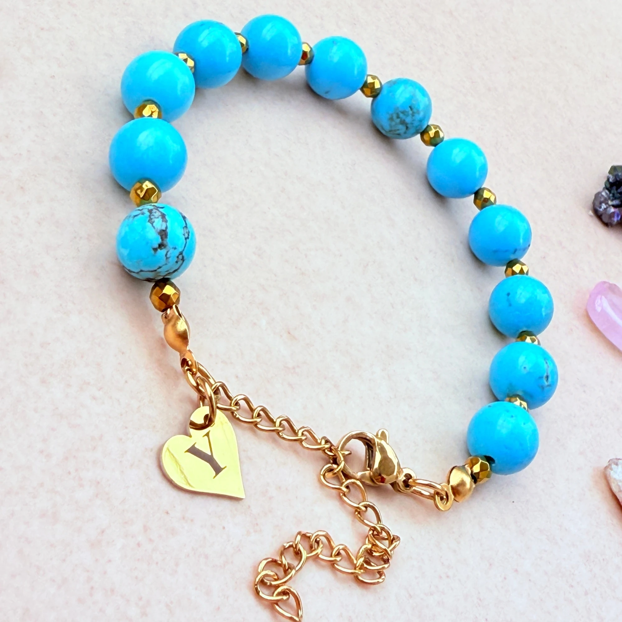 December Birthstone – Personalized Turquoise Gemstone Bracelet