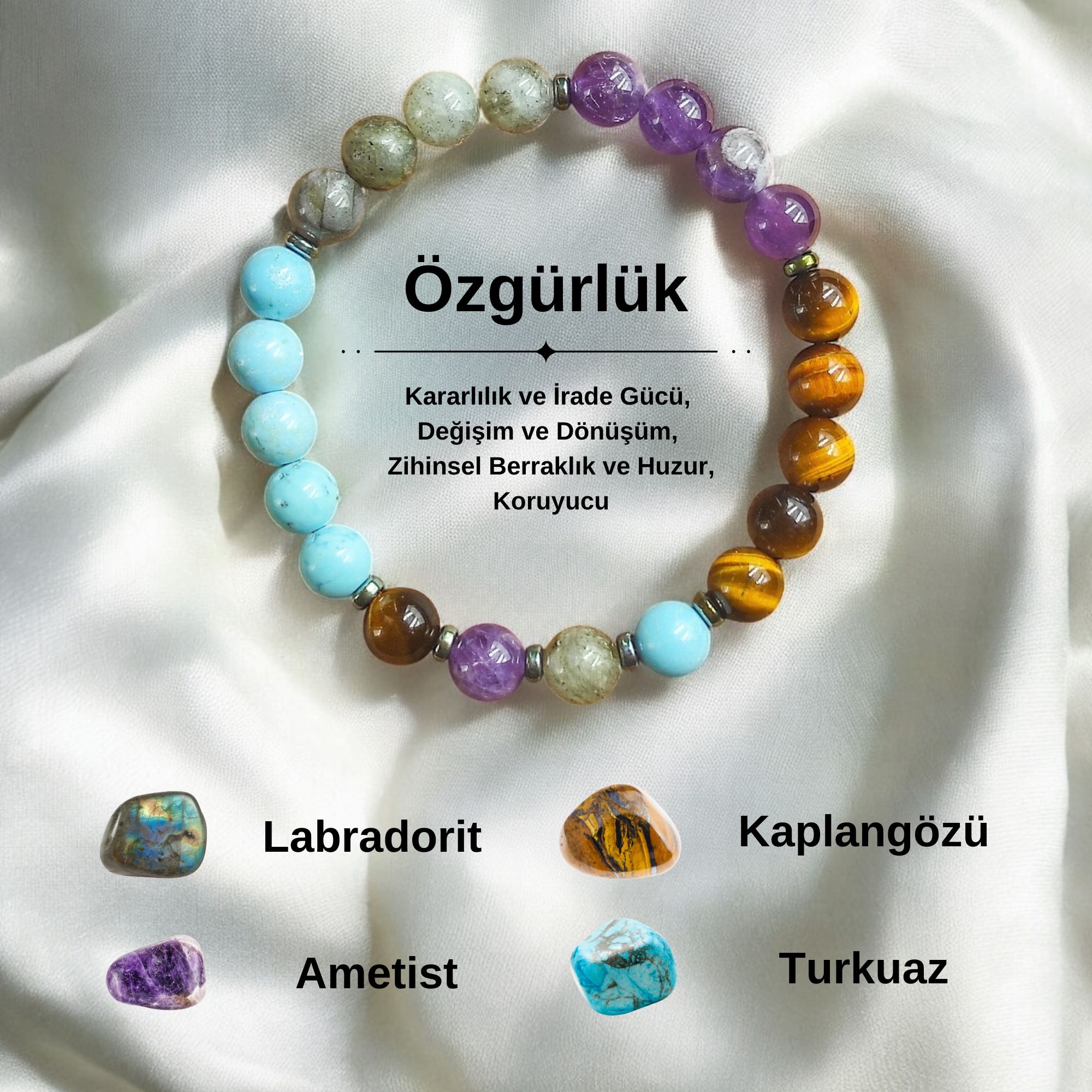Özgürlük Doğal Taş Bilekliği