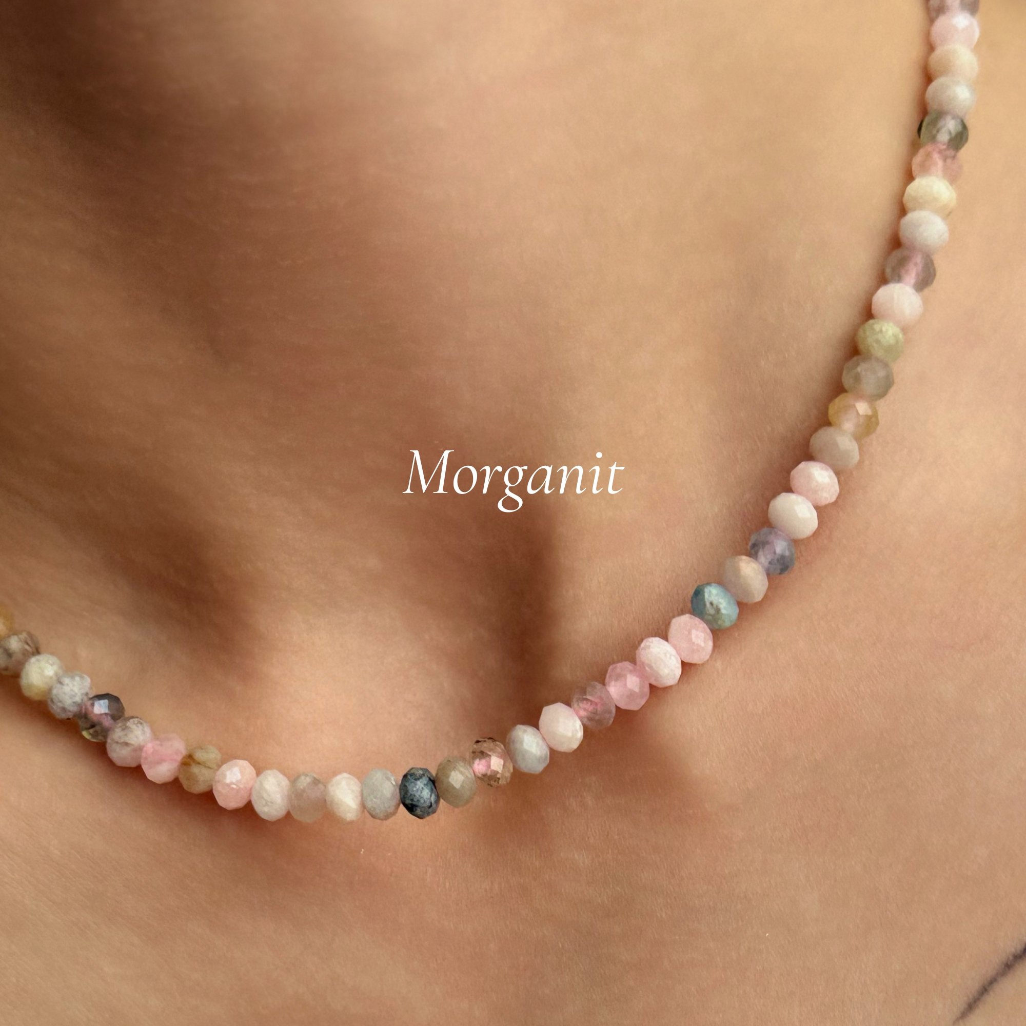 4 mm Doğal Morganit Taşlı Kolye – Romantik Tonların Zarif Işıltısı