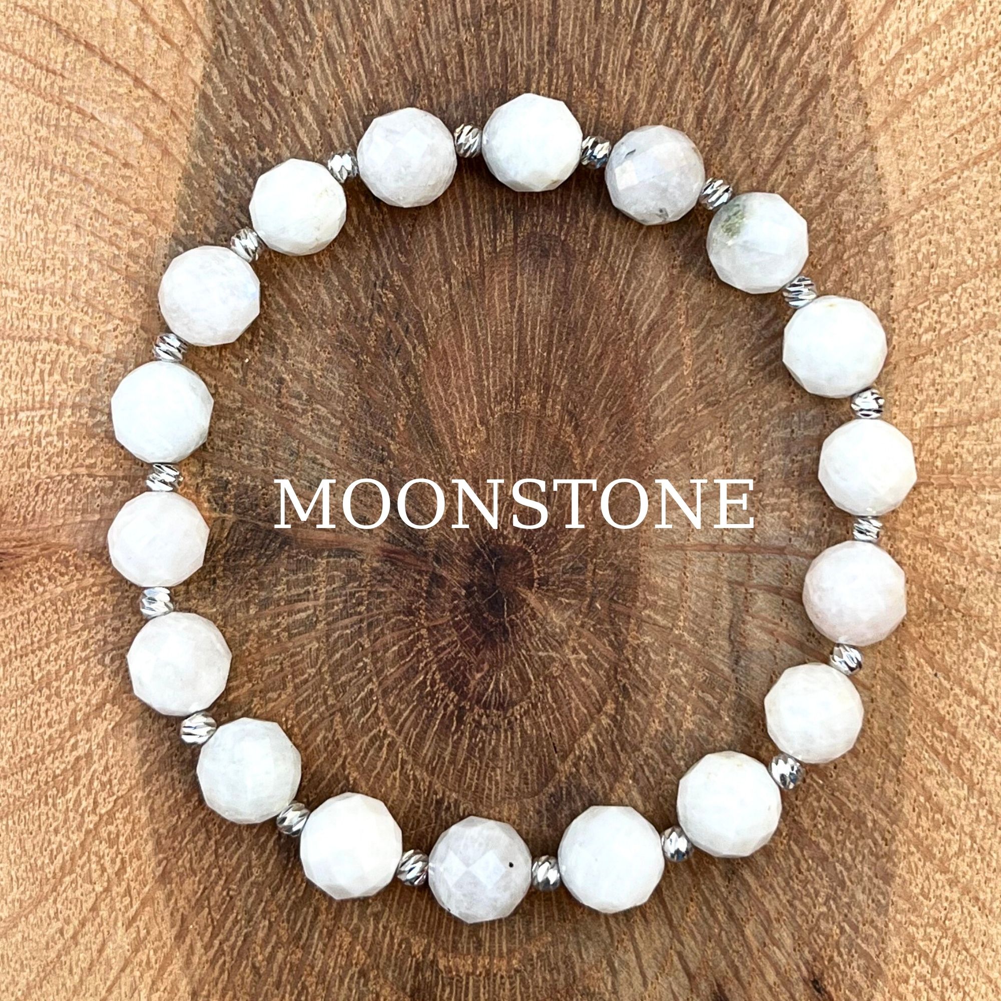 Facet Cut Moonstone Gemstone Bracelet