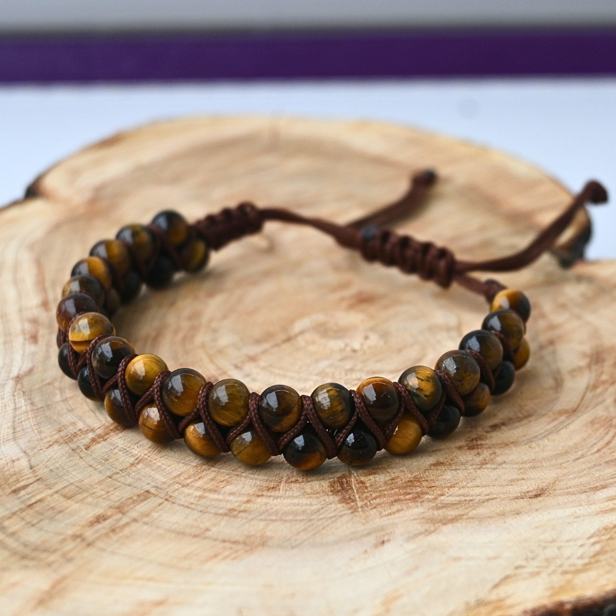 Kaplangözü Doğal Taş Makrome Örgü Bileklik