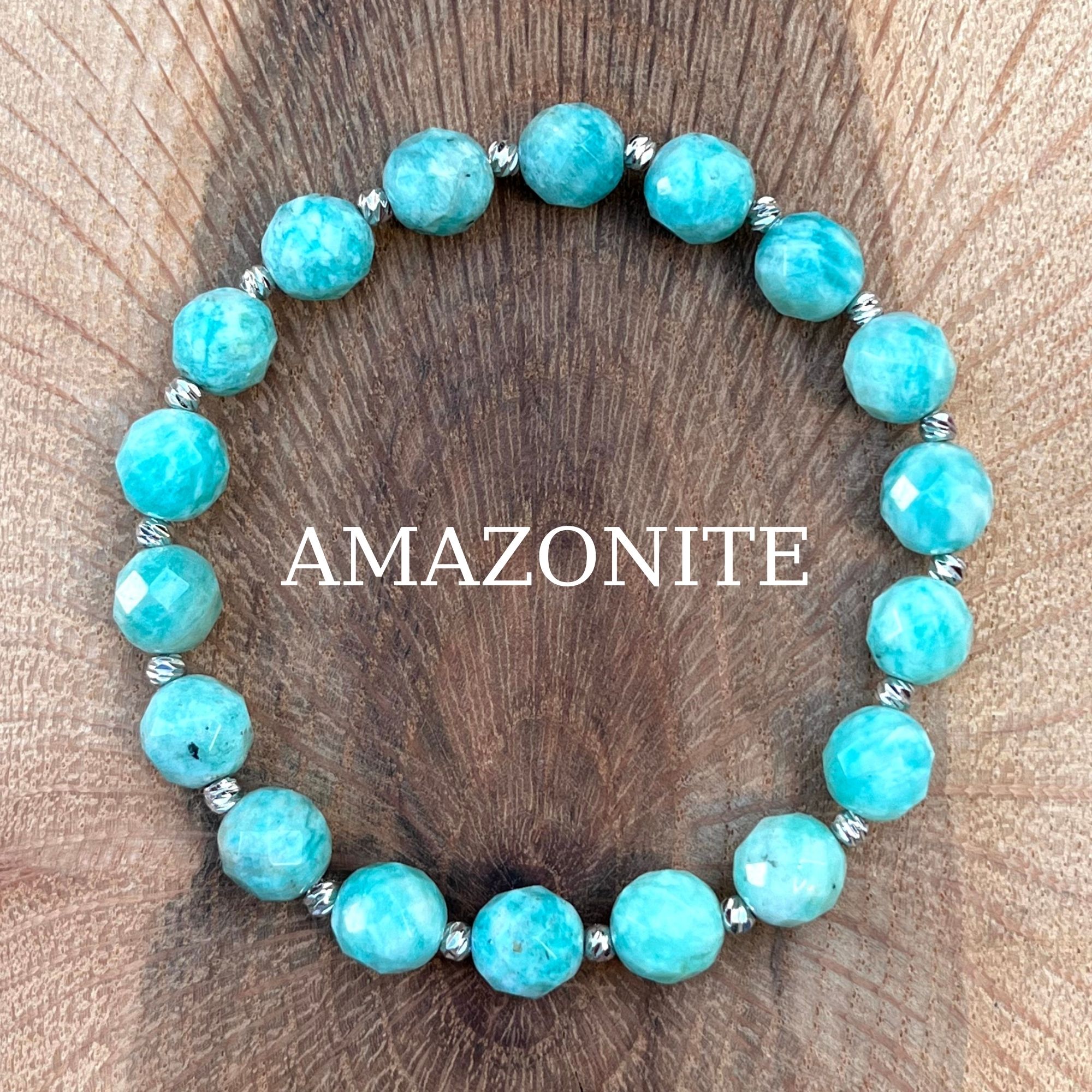 Facet Cut Amazonite Gemstone Bracelet