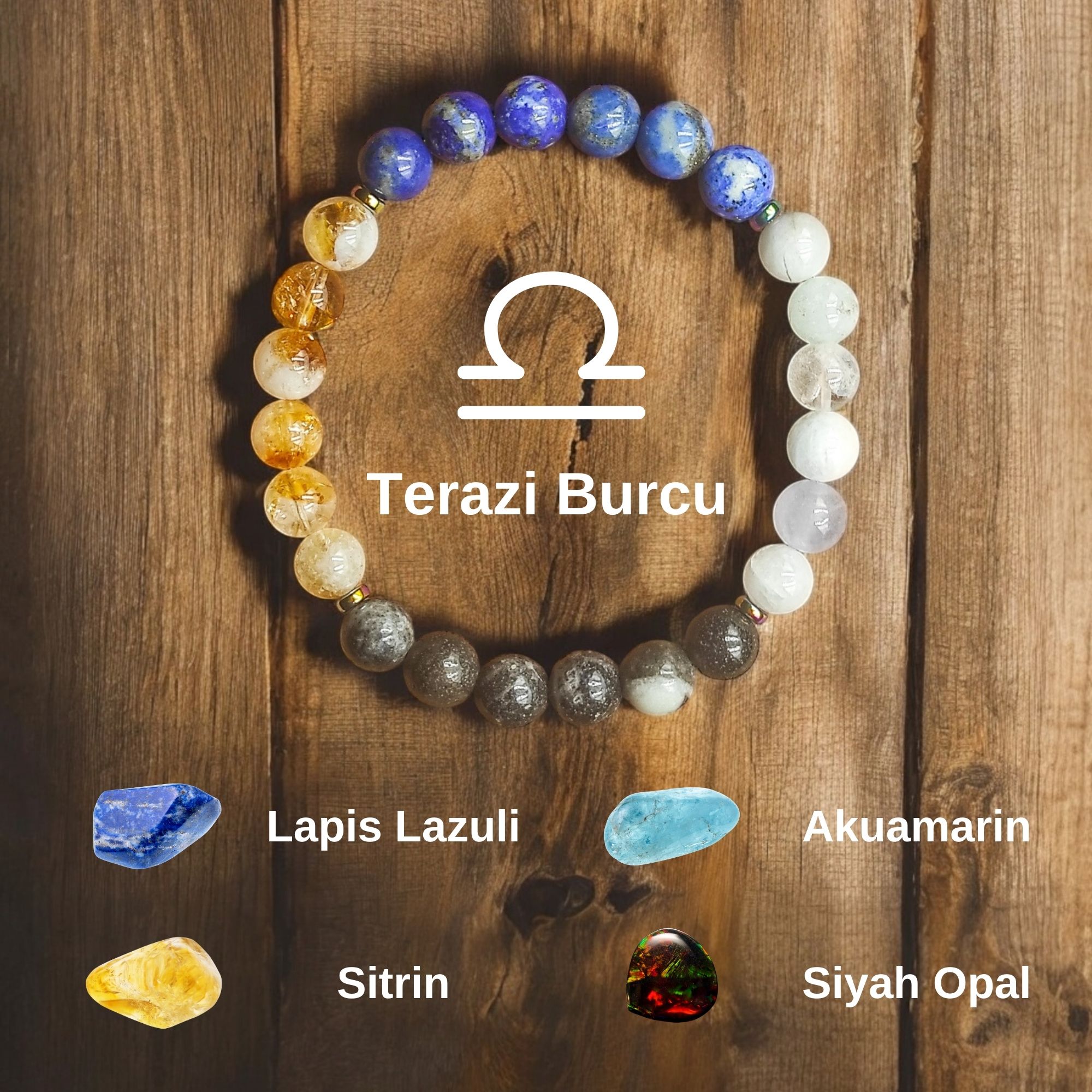Terazi Burcu Doğal Taş Bileklik