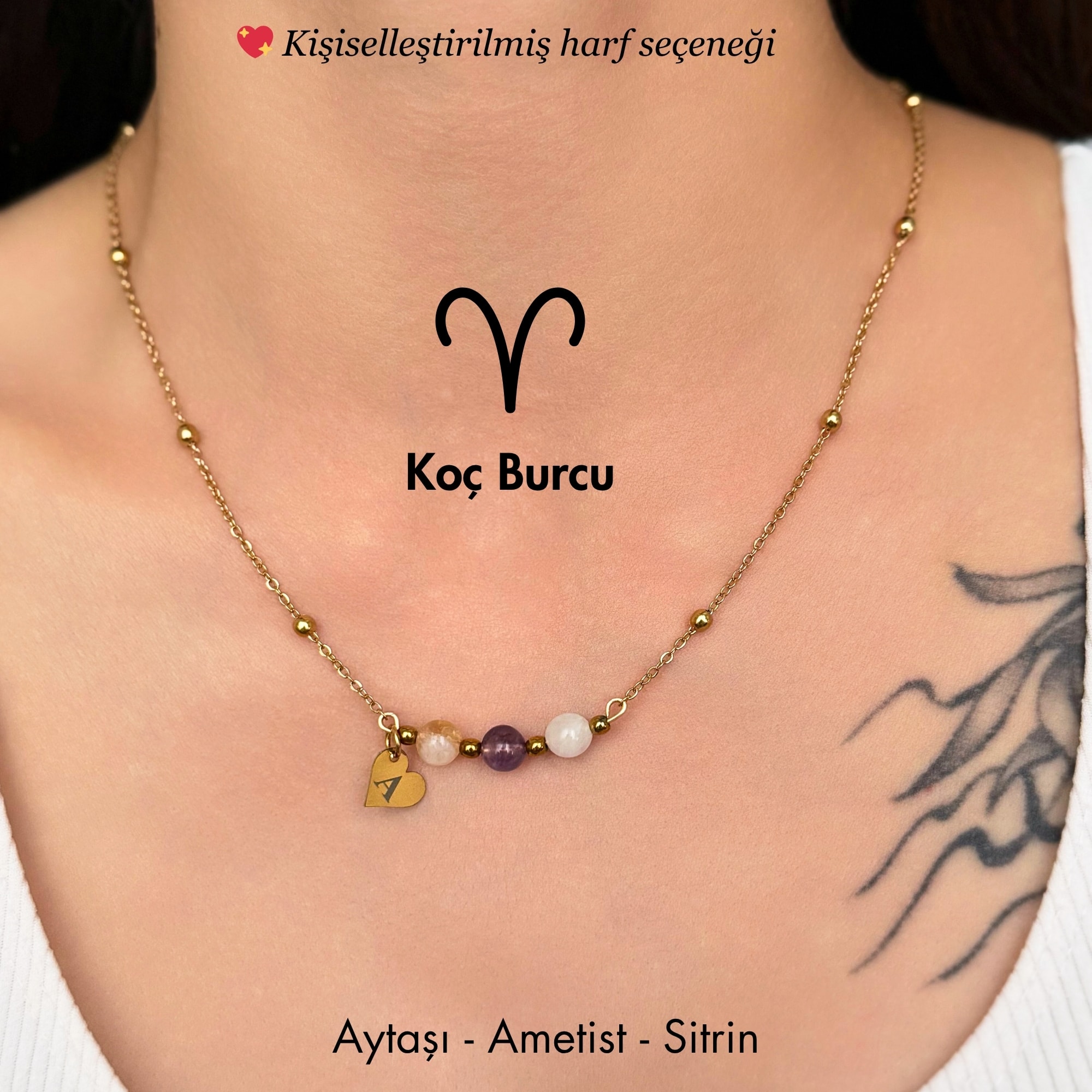 ♈️ Koç Burcu – Kişiye Özel Çelik Burç Kolye