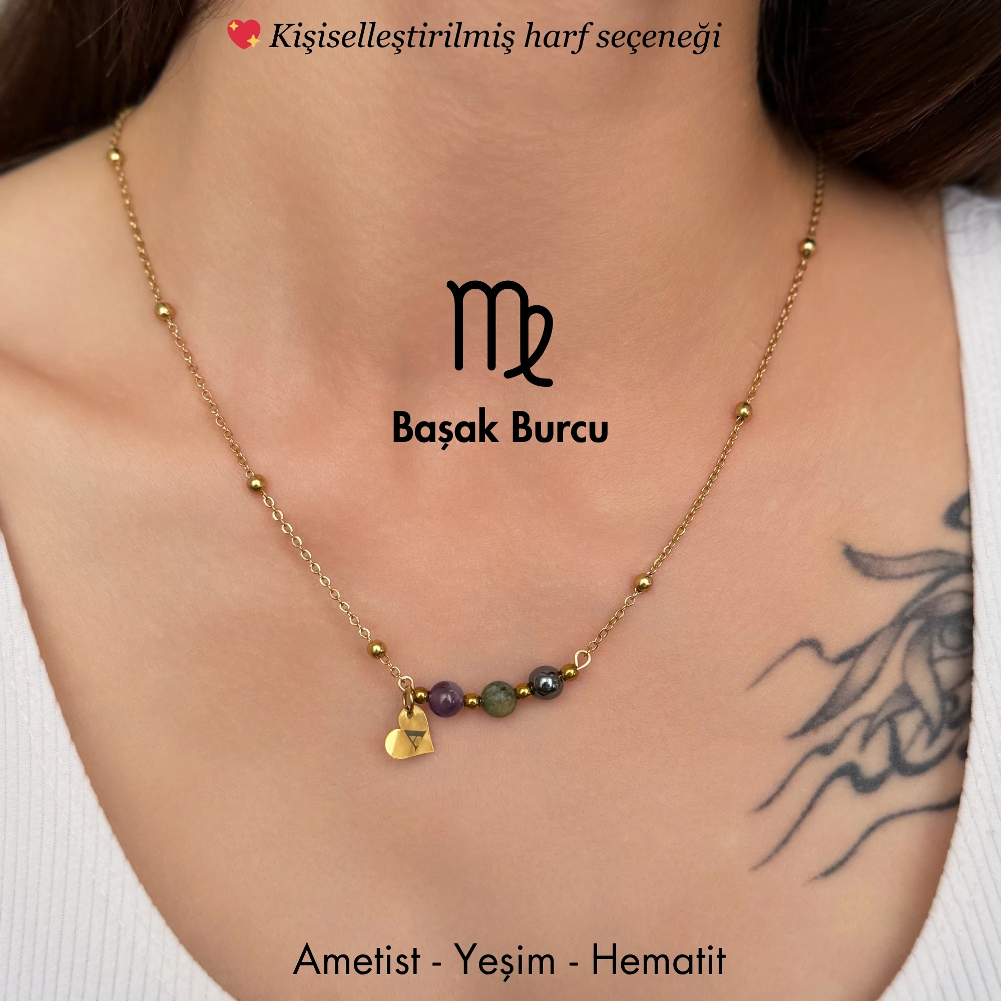 ♍️ Başak Burcu – Kişiye Özel Çelik Burç Kolye