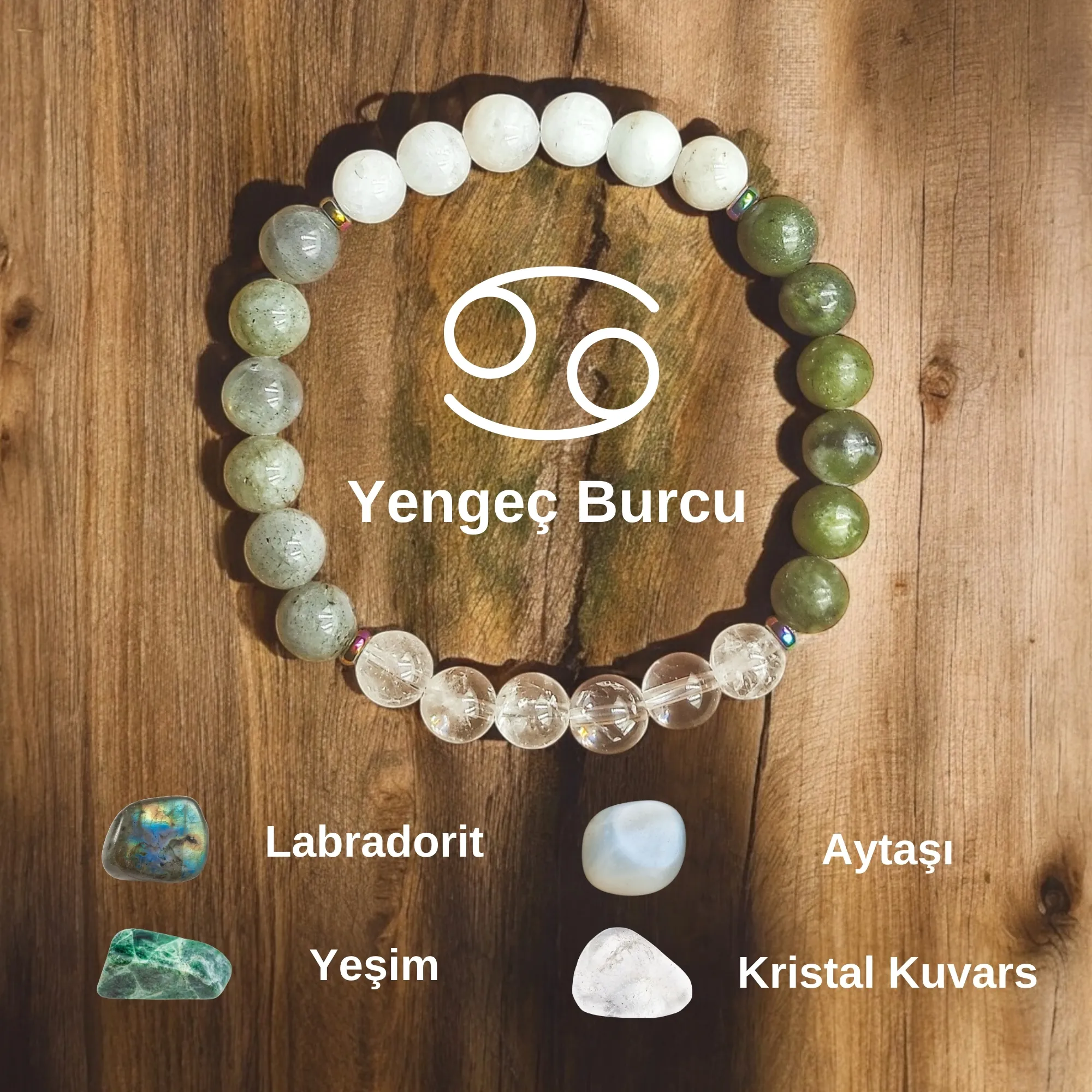 Yengeç Burcu Doğal Taş Bileklik