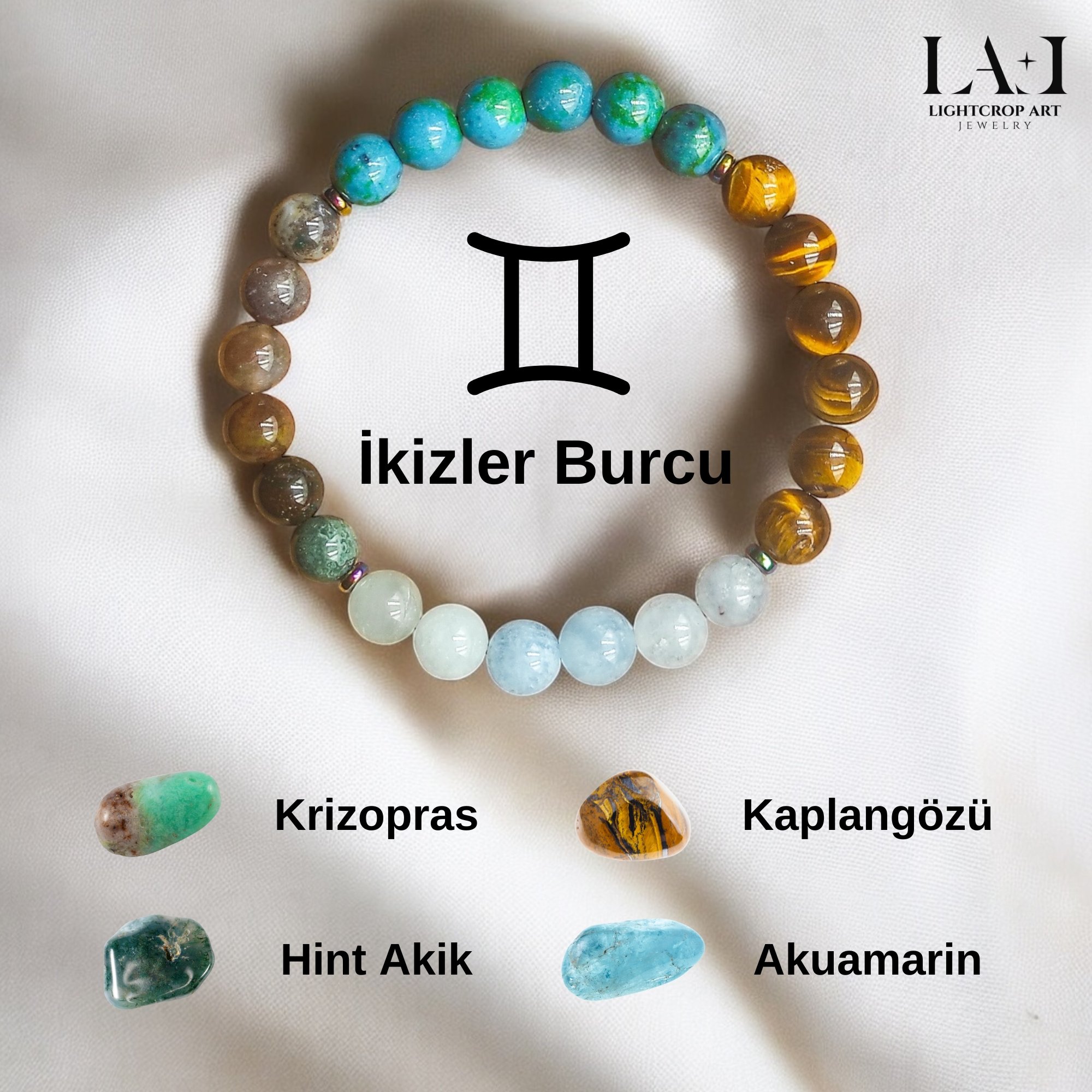 İkizler Burcu Doğal Taş Bileklik