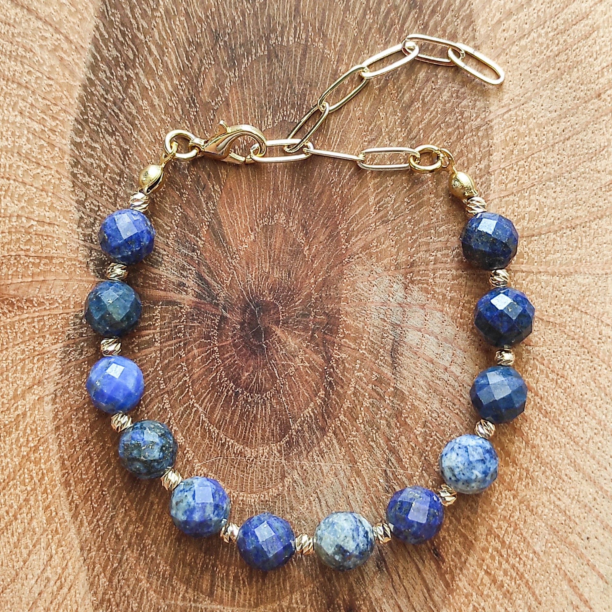 Lapis Lazuli Doğal Taş Zincir Bileklik