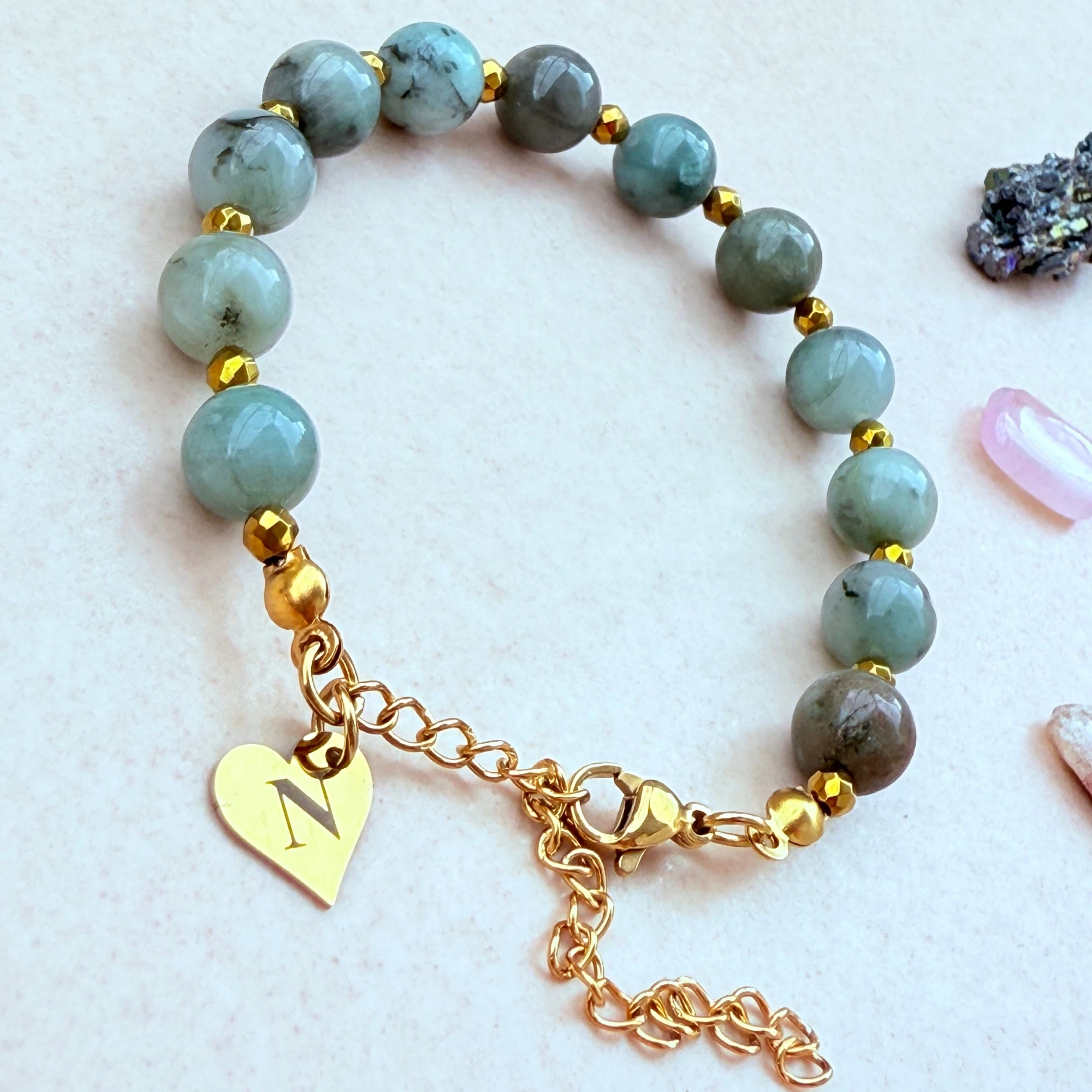 May Birthstone – Personalized Emerald Gemstone Bracelet