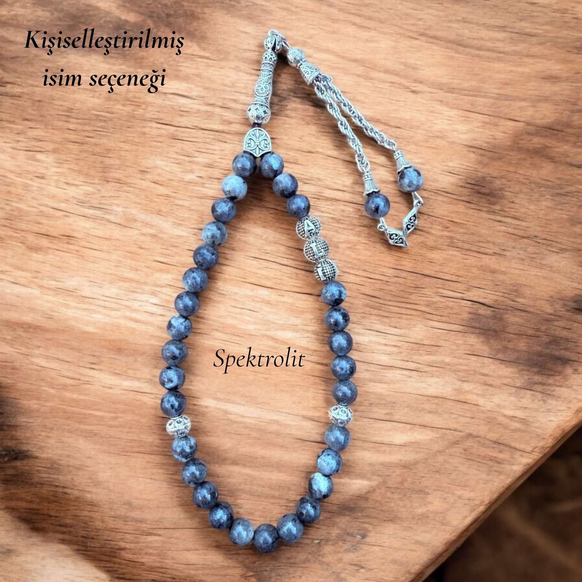 Kişiye Özel Spektrolit Doğal Taş Tespih