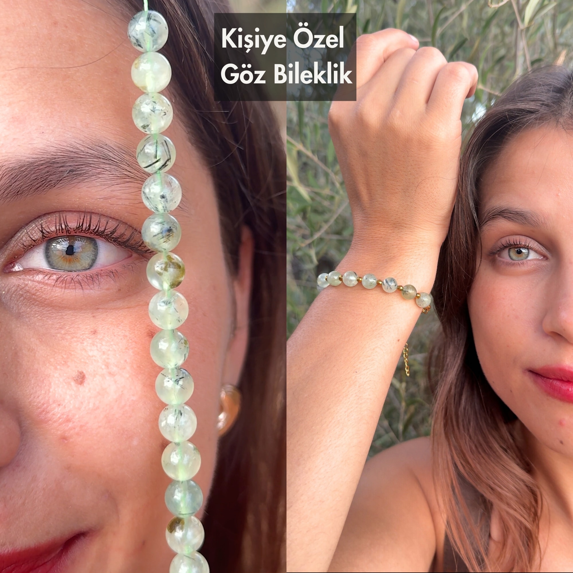 Göz Bilekliği – Kişiye Özel Harfli Doğal Taş Tasarım