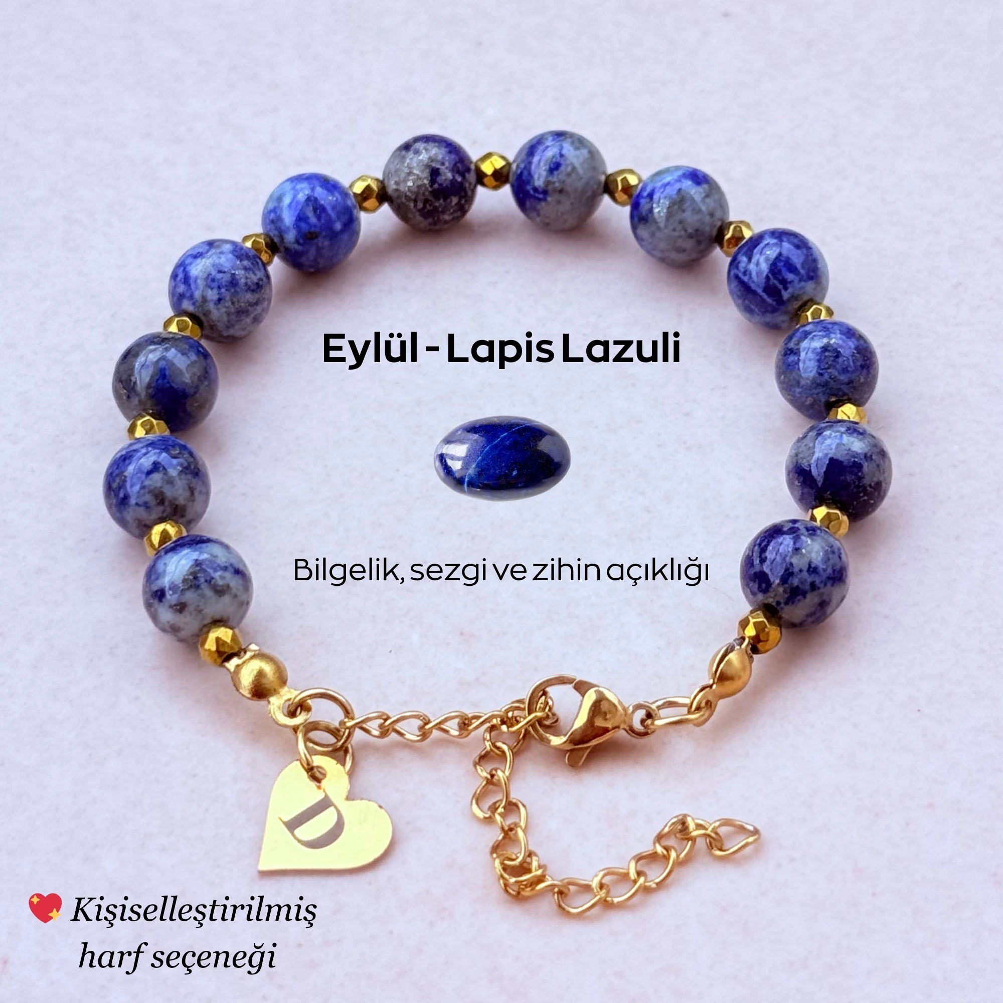 Eylül Doğum Taşı – Kişiye Özel Lapis Lazuli Bileklik
