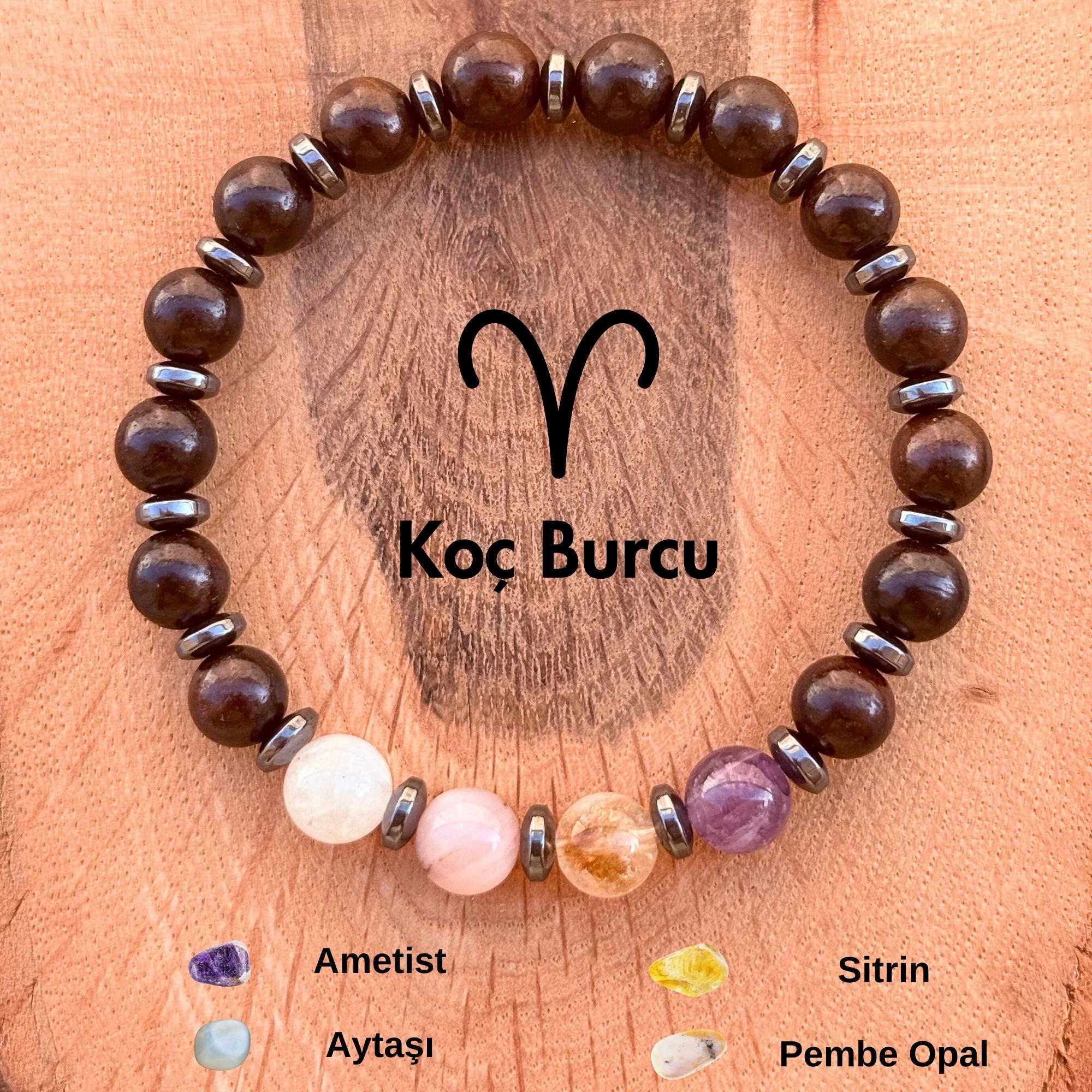 Koç Burcu Erkek Bilekliği – Ceviz Ağacı ♈️