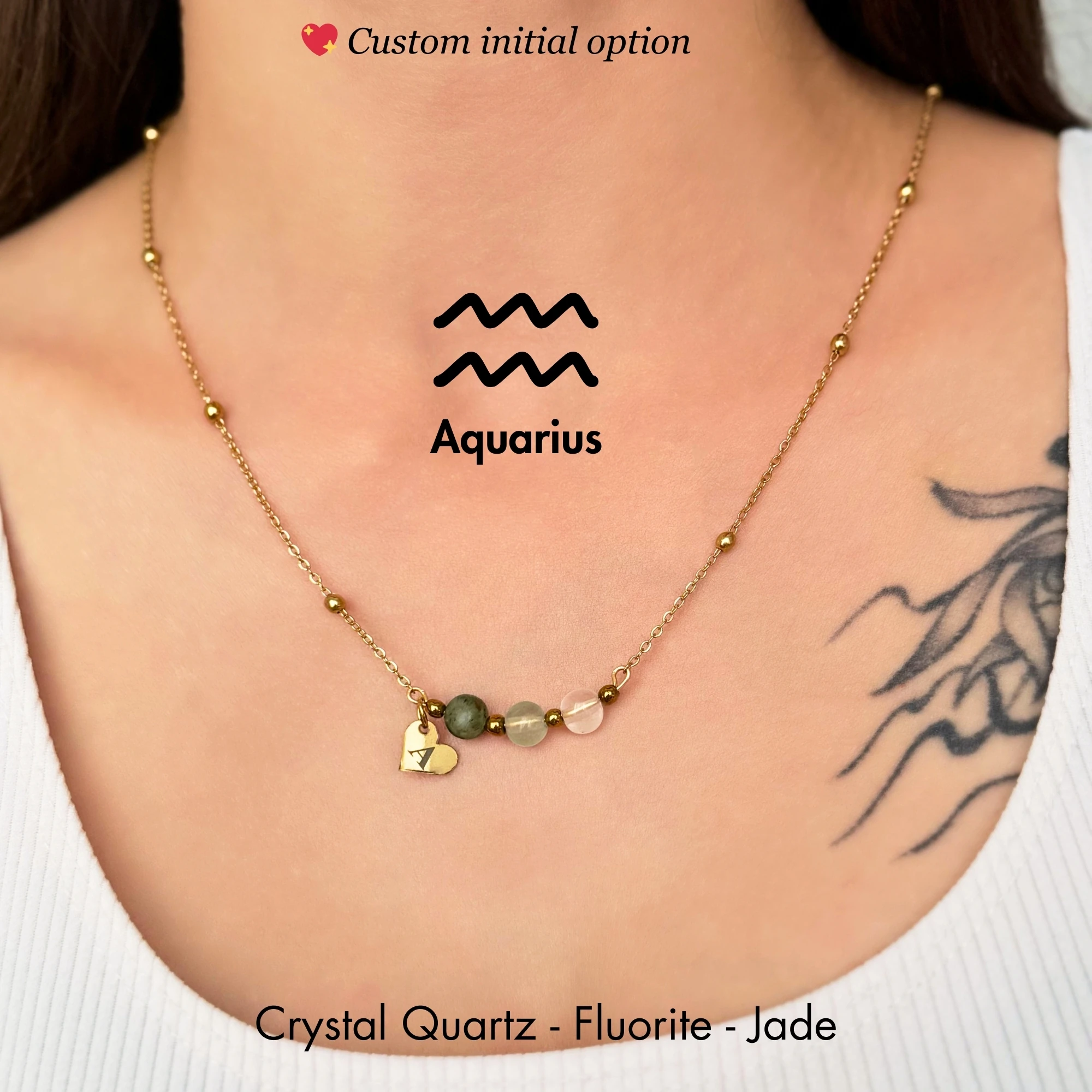 ♒️ Aquarius Zodiac – Personalized Stainless Steel Zodiac Necklace