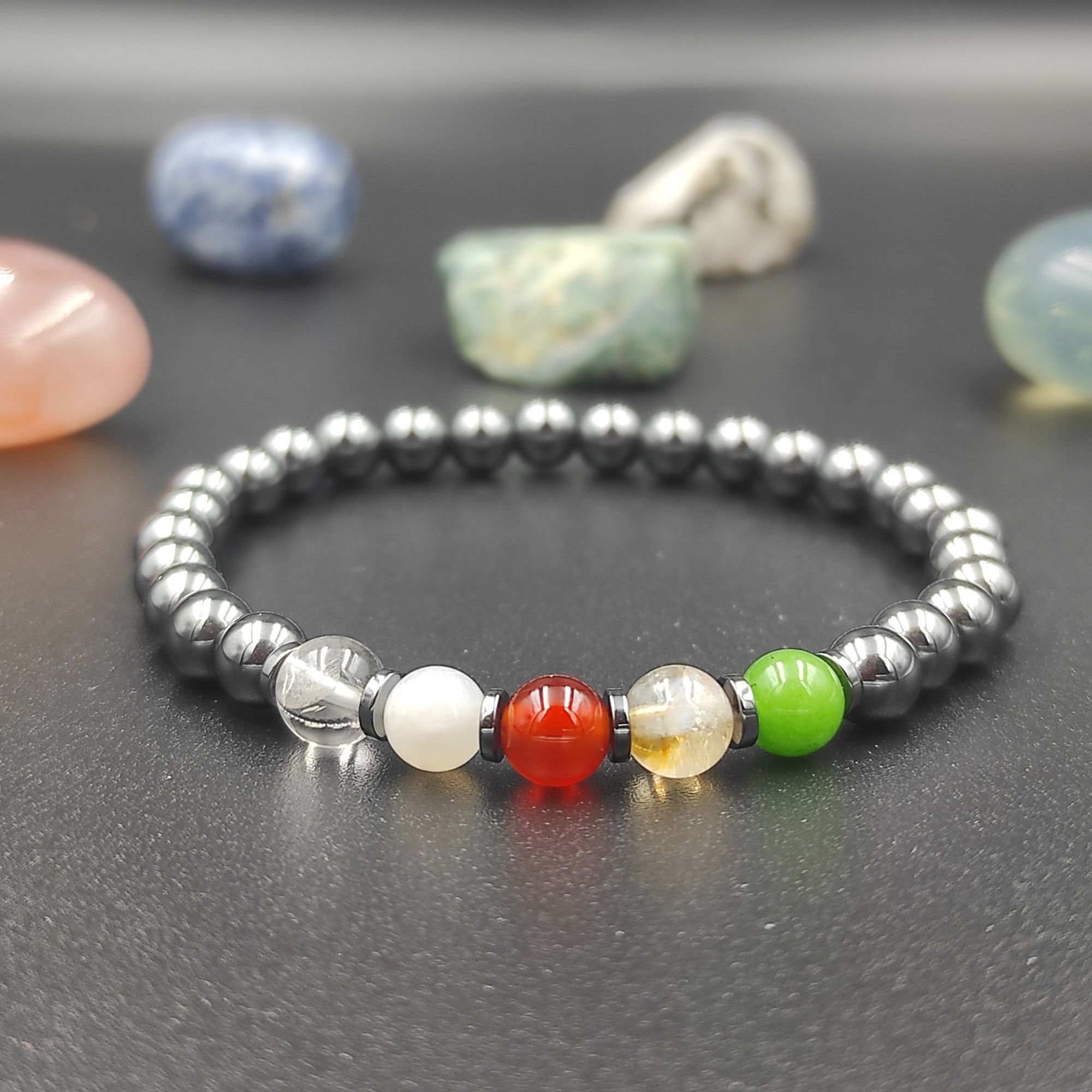 Cancer Gemstone Men's Bracelet