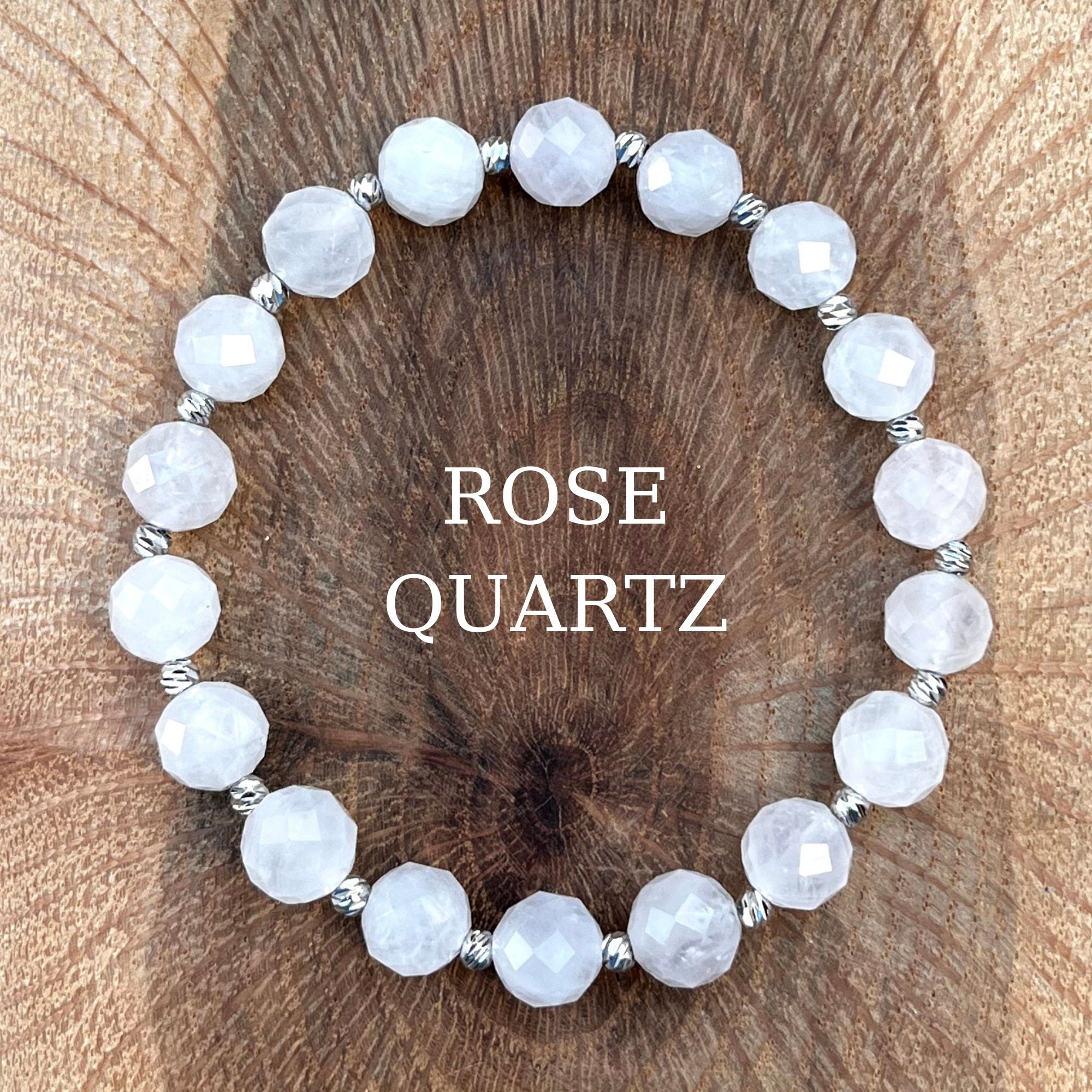 Facet Cut Rose Quartz Gemstone Bracelet