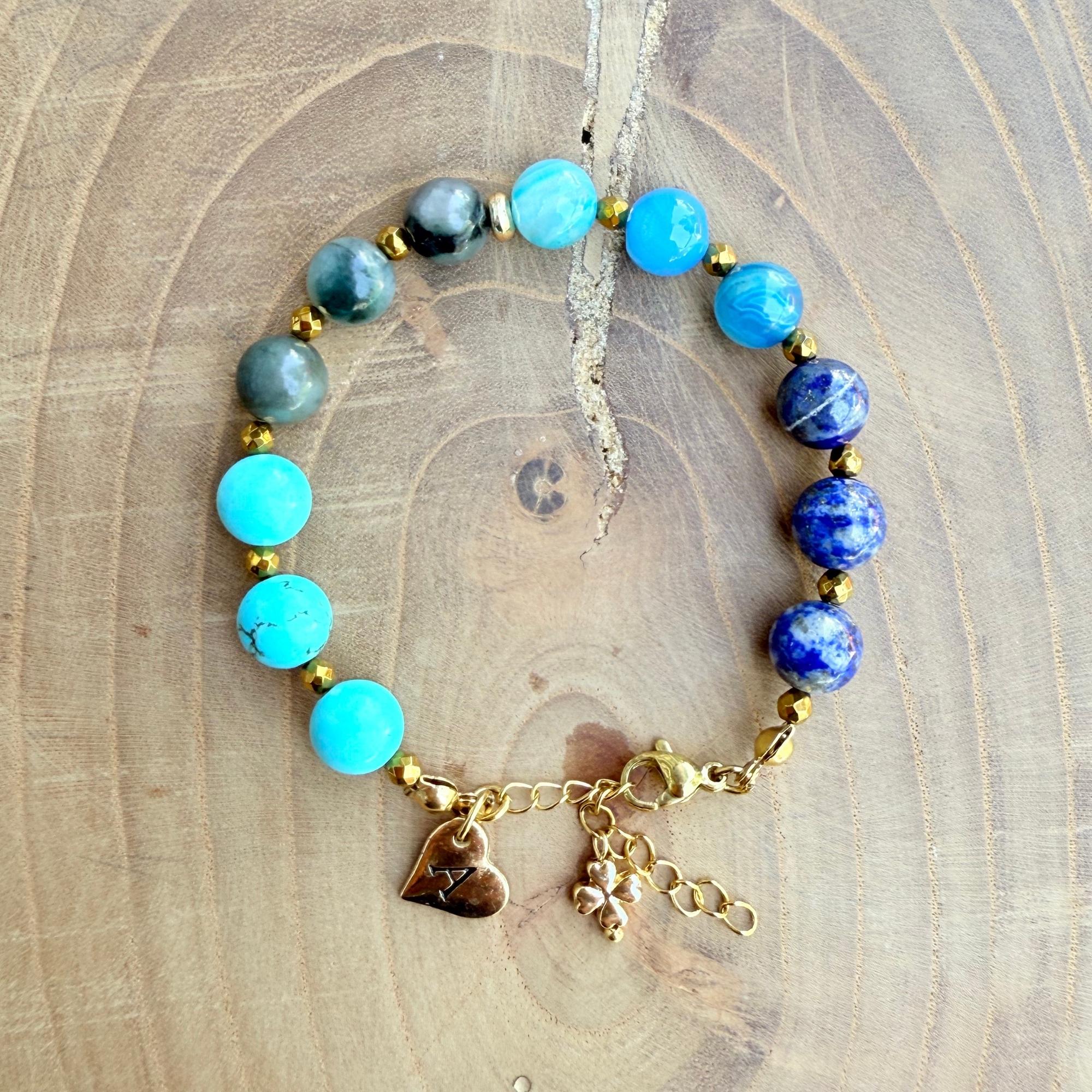 Personalized Taurus Zodiac Gemstone Stainless Steel Bracelet