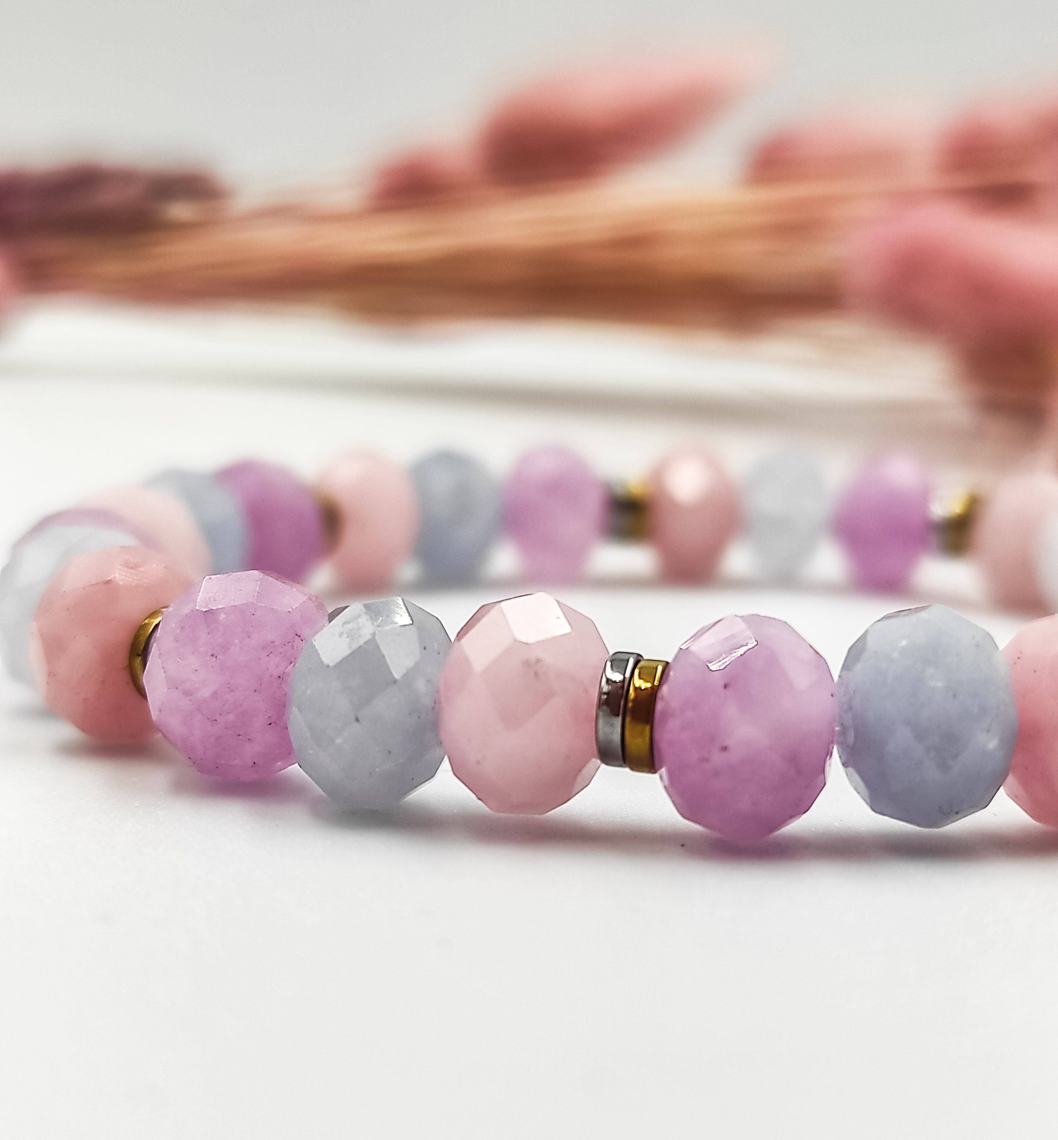 Kunzite - Aquamarine - Pink Quartz Bracelet