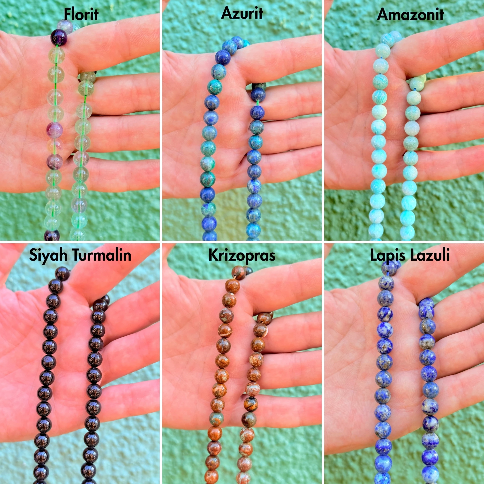 Göz Bilekliği – Kişiye Özel Harfli Doğal Taş Tasarım