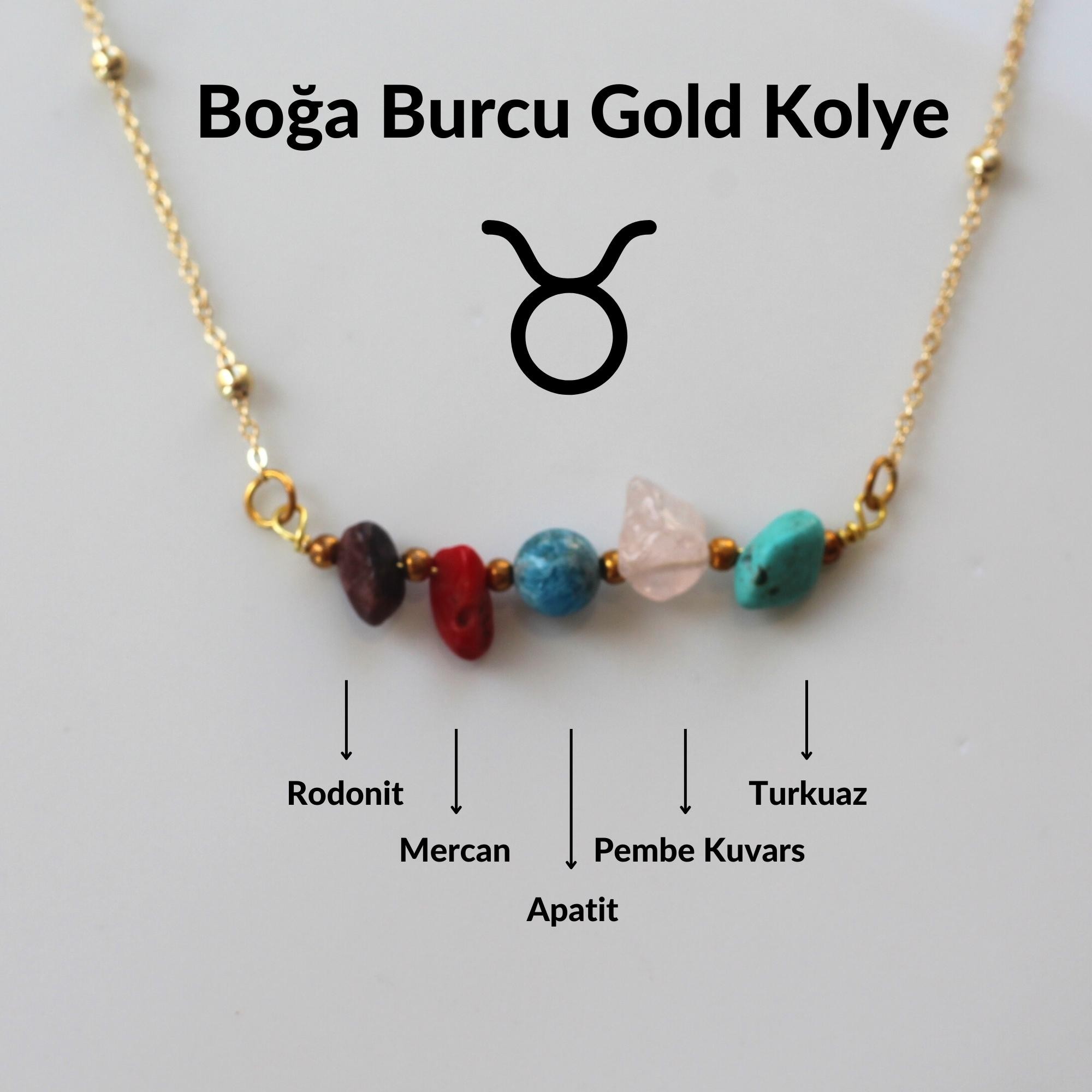 Boğa Burcu Doğal Taş Kolye