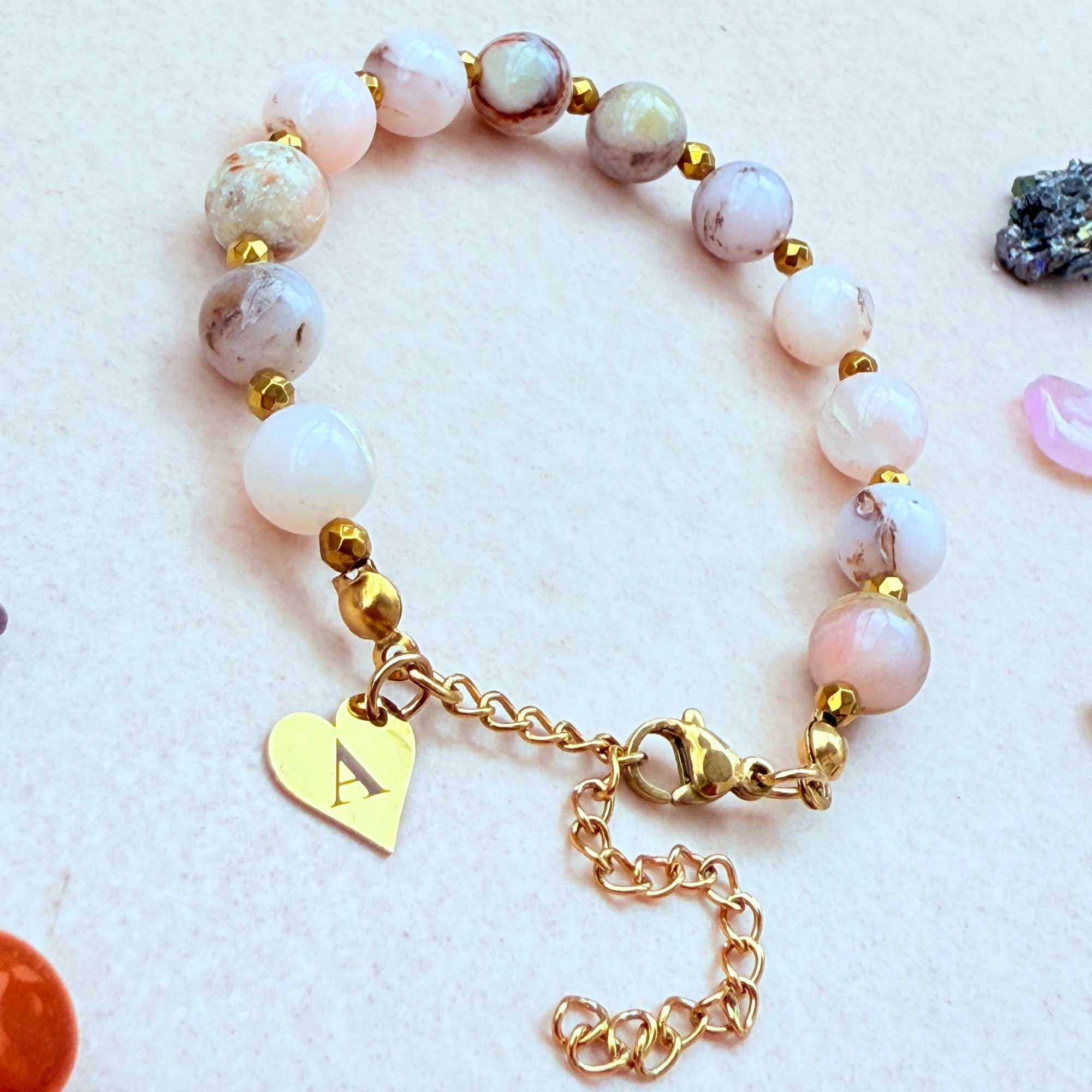 October Birthstone – Personalized Opal Gemstone Bracelet