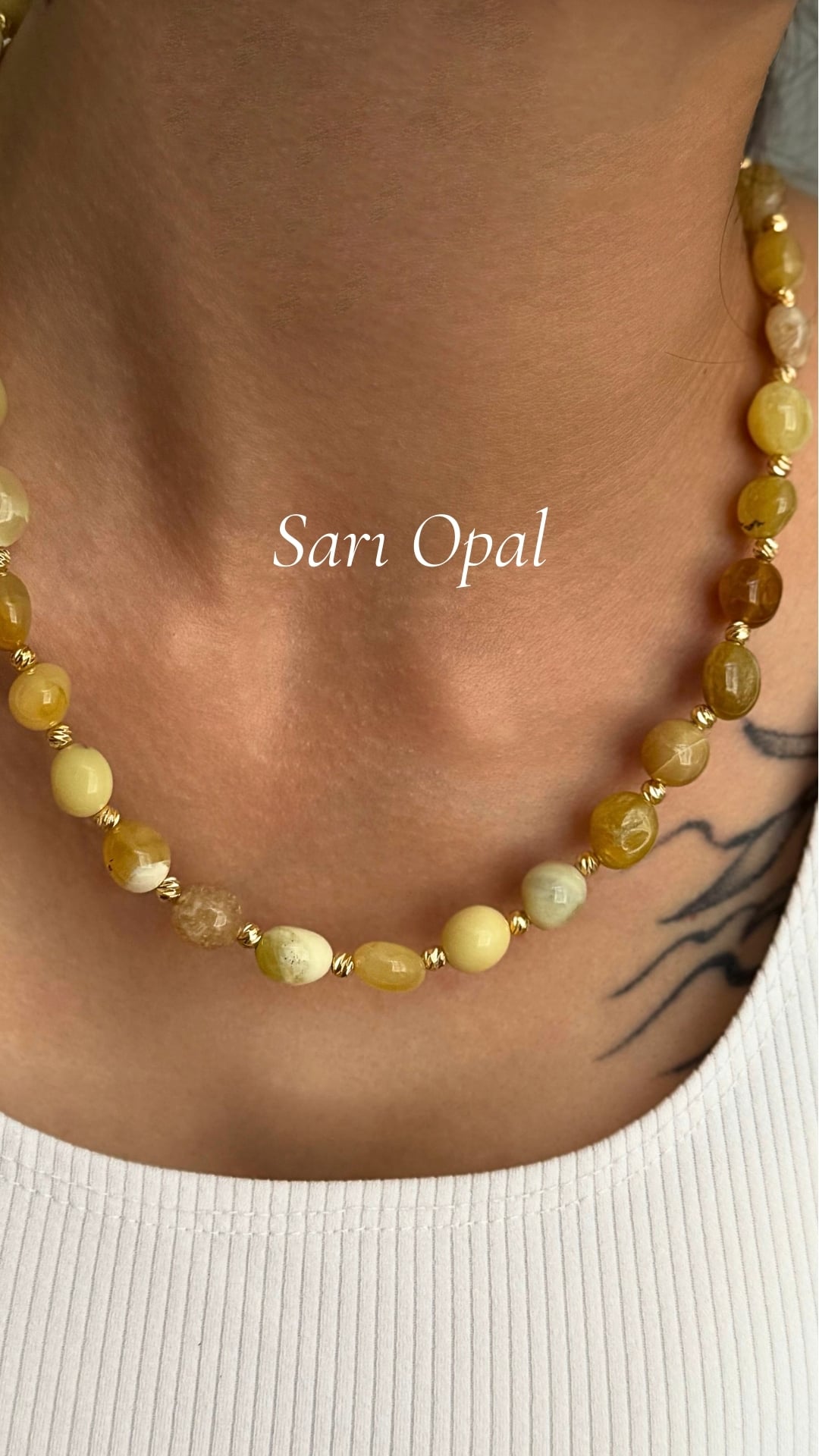 Doğal Sarı Opal Kolye – Işığın ve Umudun Taşı 💛