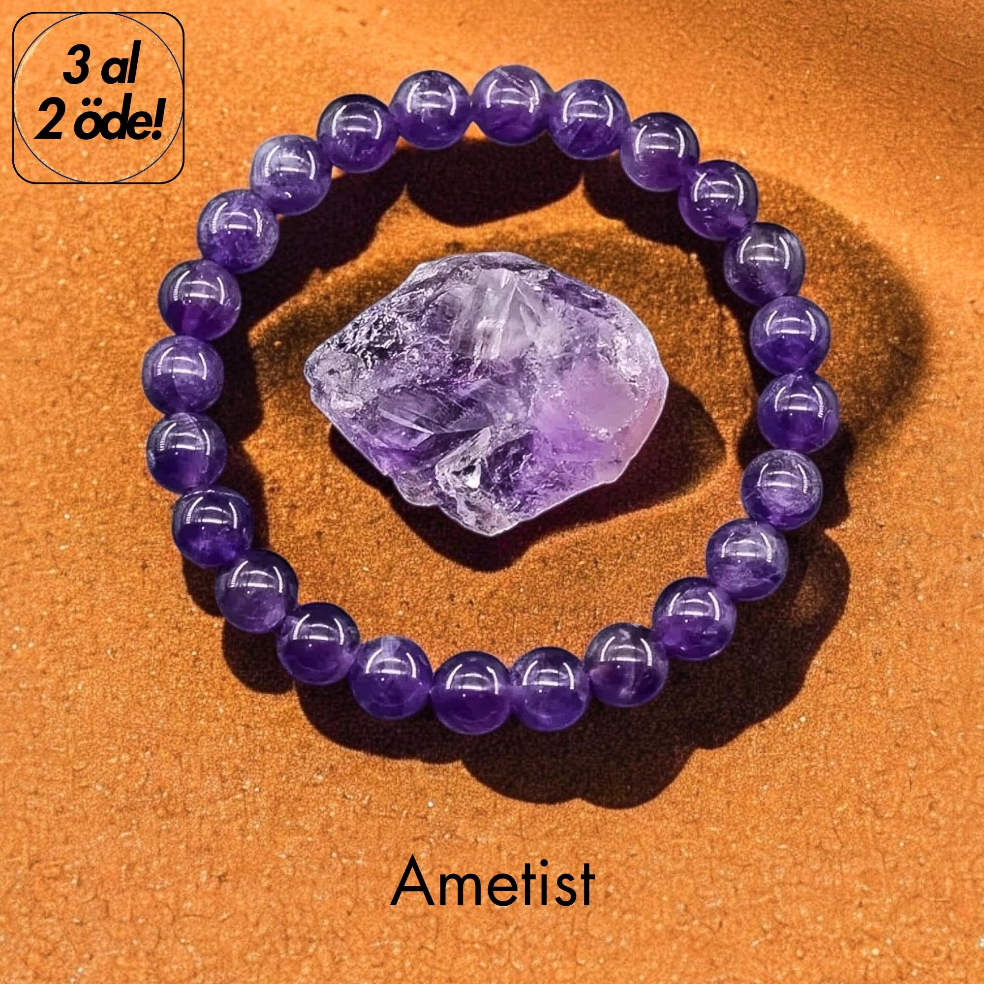 Ametist Doğal Taş Bileklik