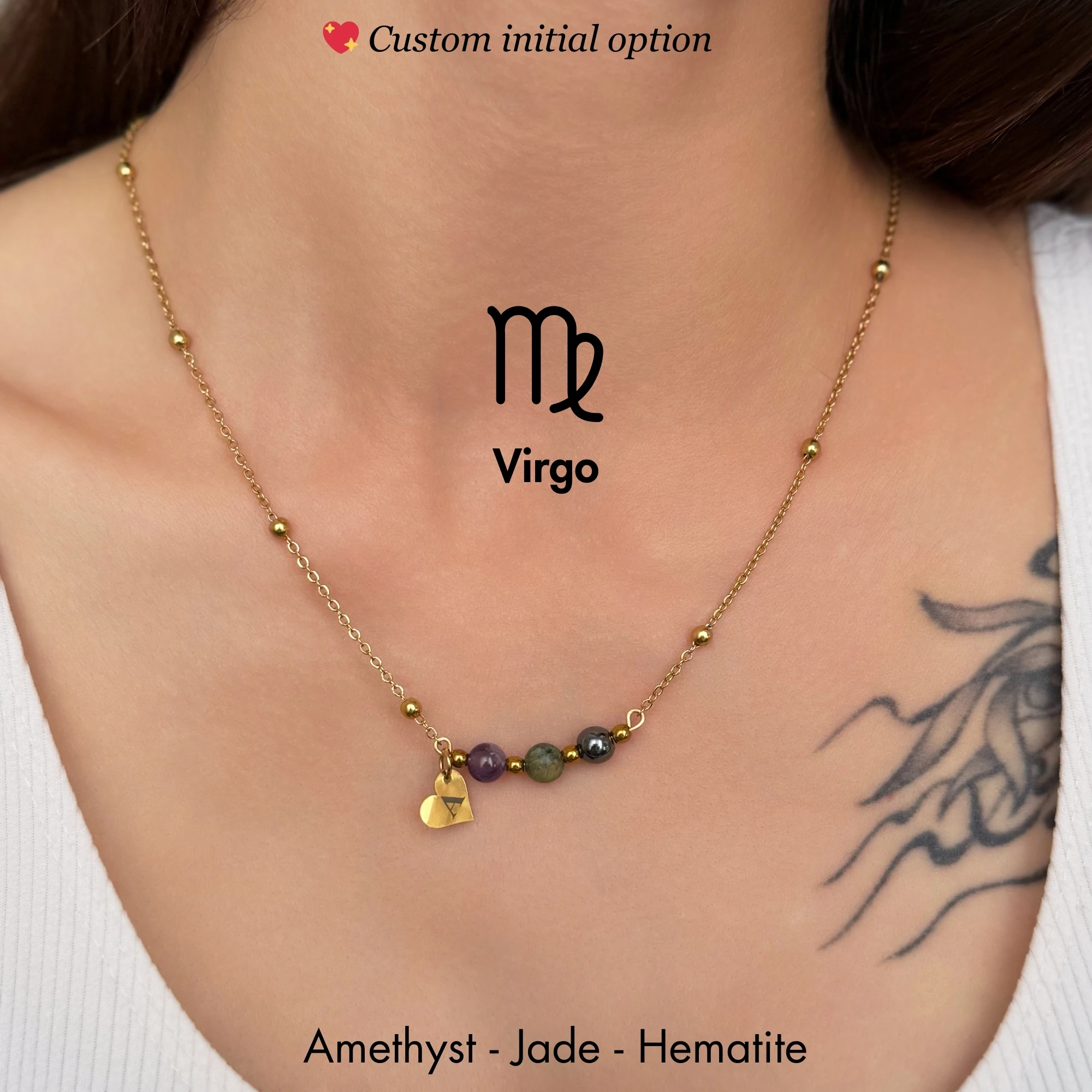 ♍️ Virgo Zodiac – Personalized Stainless Steel Zodiac Necklace