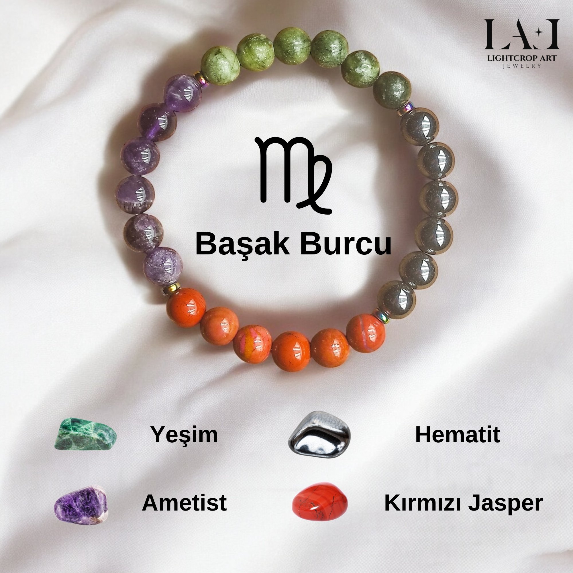 Başak Burcu Doğal Taş Bileklik