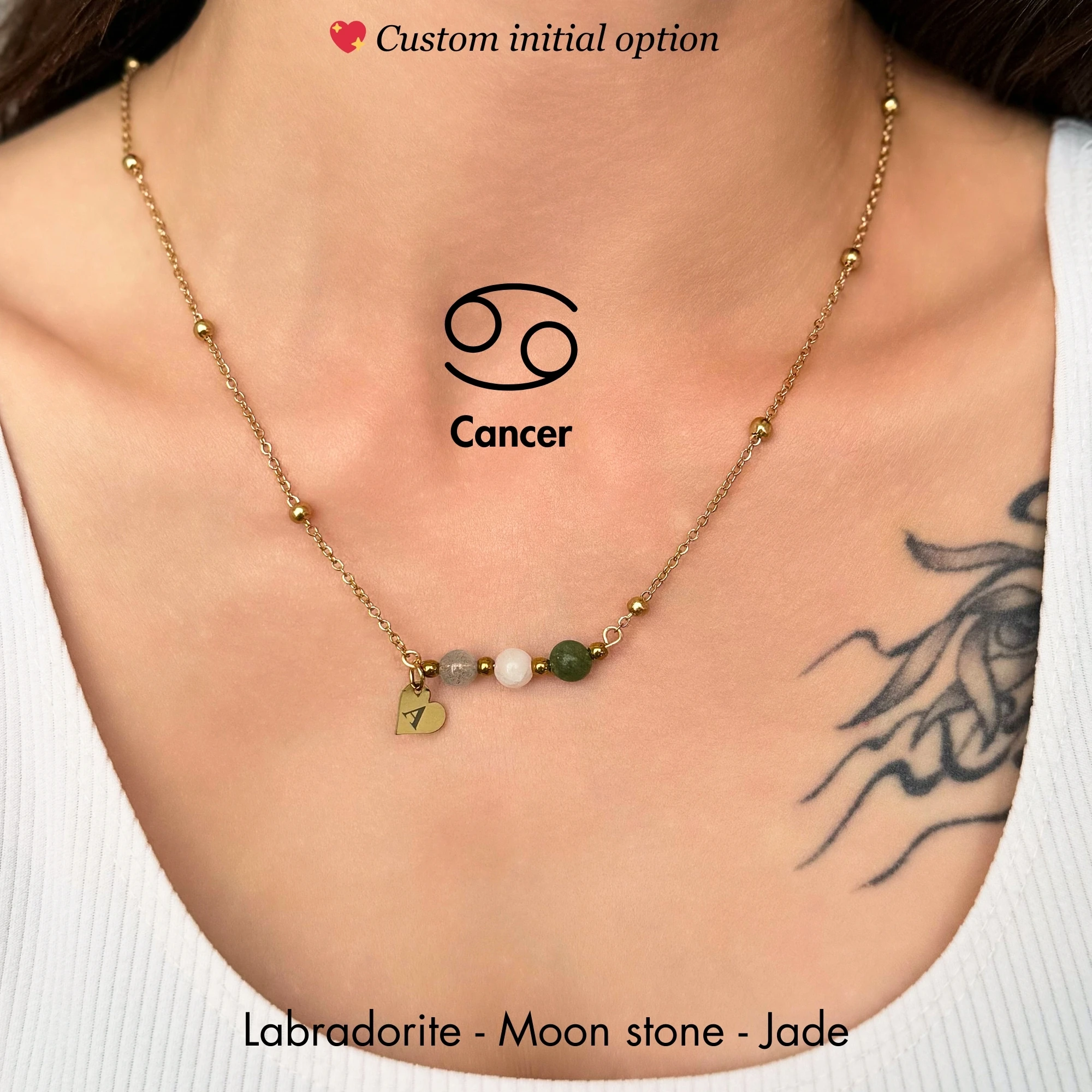 ♋️ Cancer Zodiac – Personalized Stainless Steel Zodiac Necklace