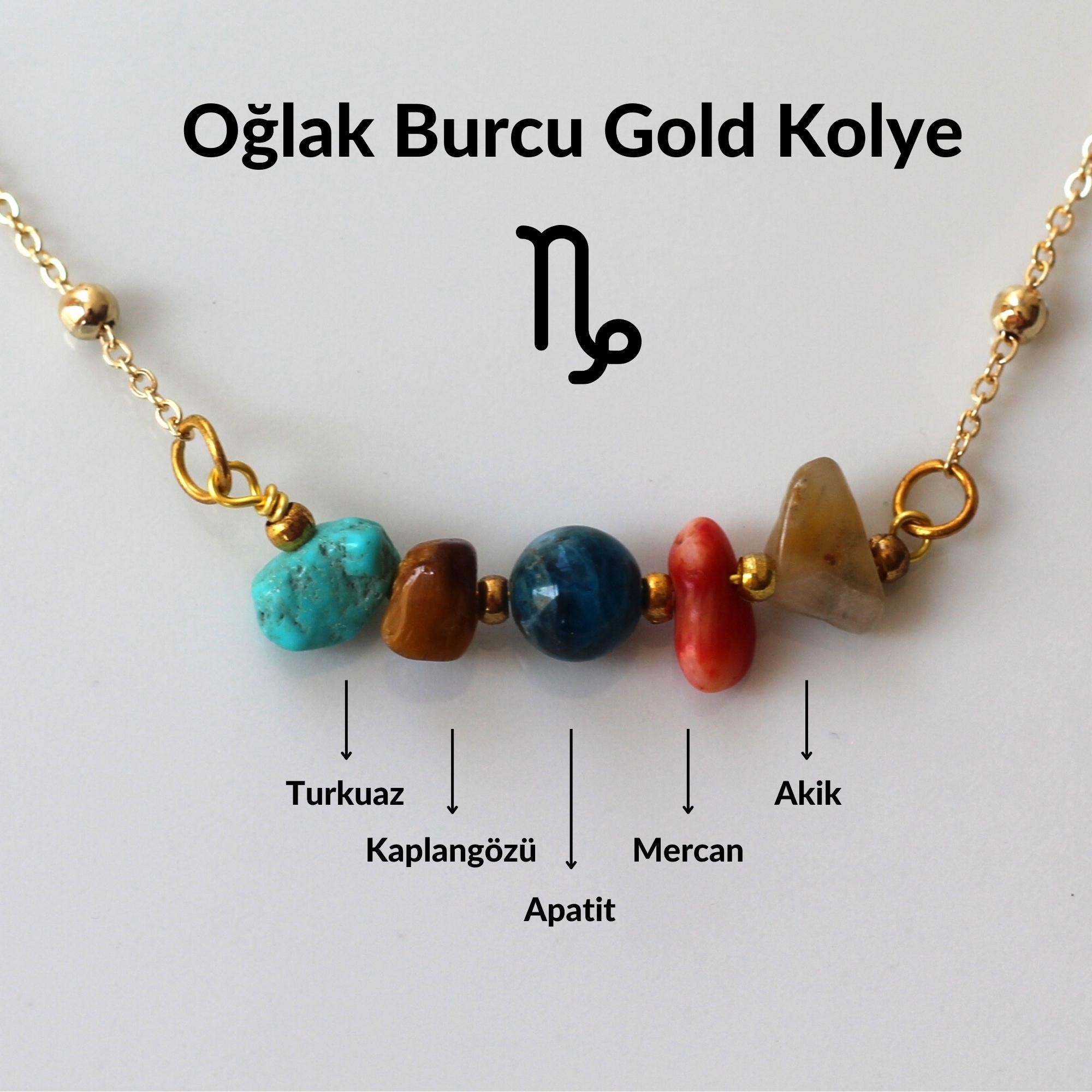 Oğlak Burcu Doğal Taş Kolye