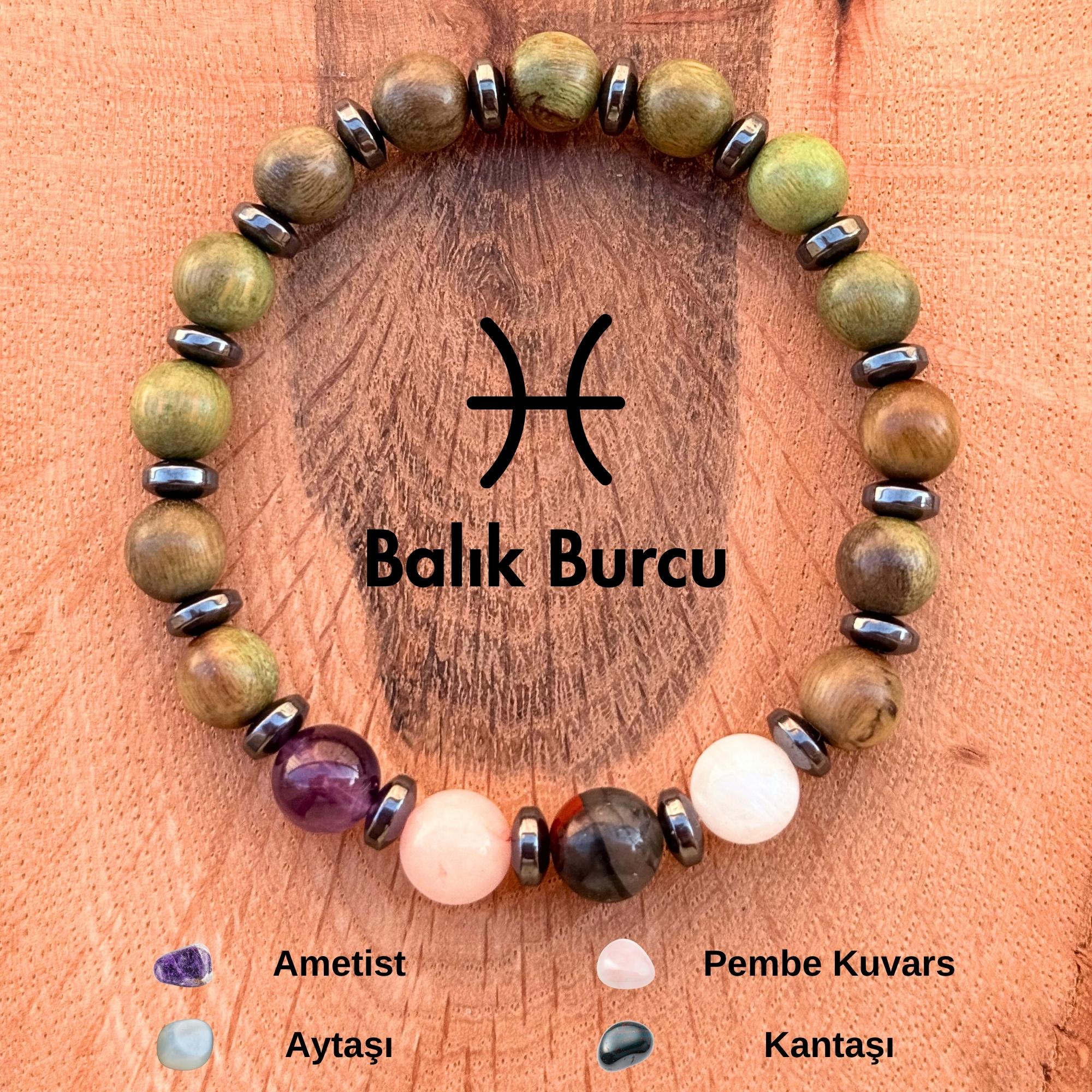 Balık Burcu Kadın Bilekliği – Yeşil Sandal Ağacı ♓️