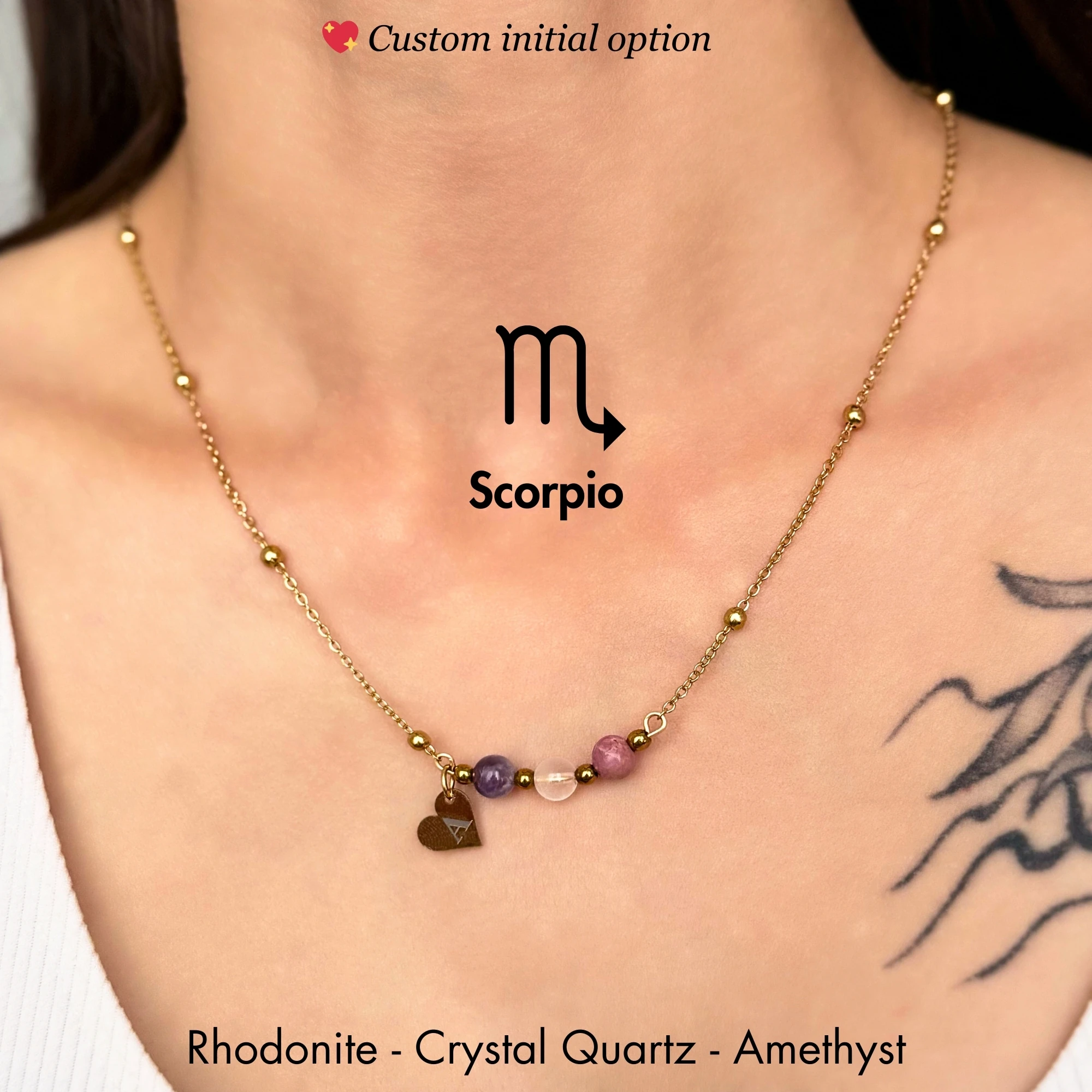 ♏️ Scorpio Zodiac – Personalized Stainless Steel Zodiac Necklace