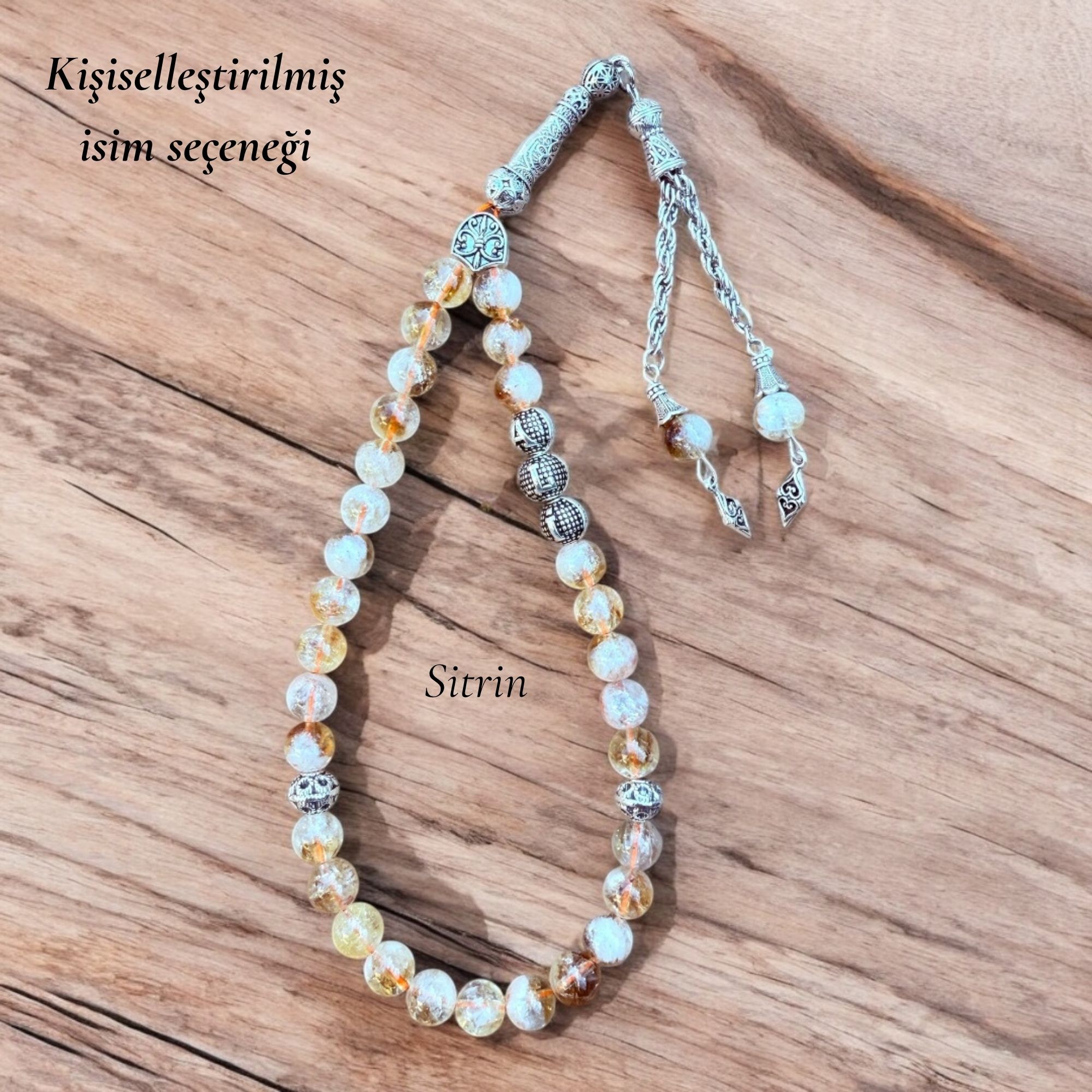 Kişiye Özel Sitrin Doğal Taş Tespih