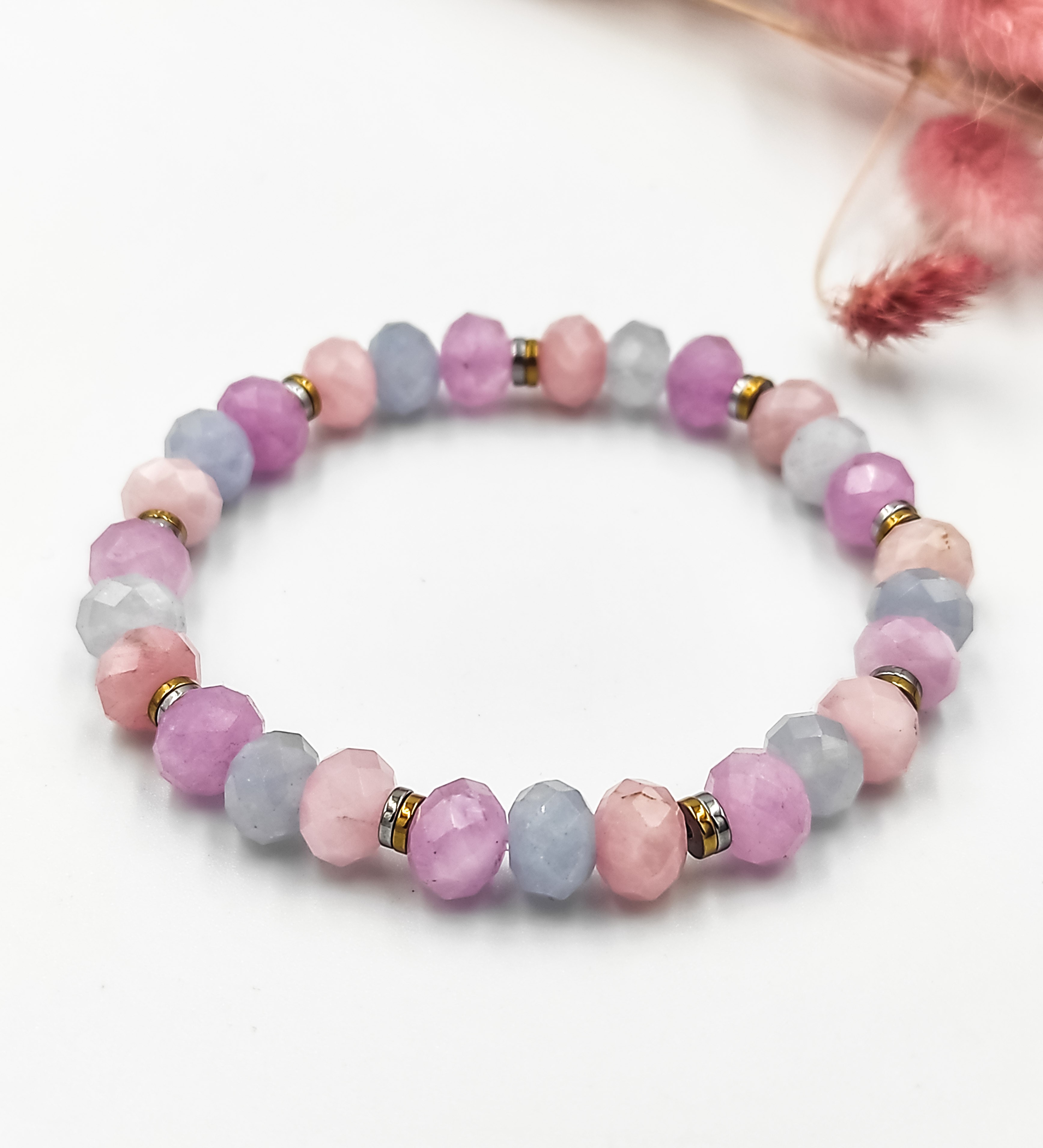 Kunzite - Aquamarine - Pink Quartz Bracelet