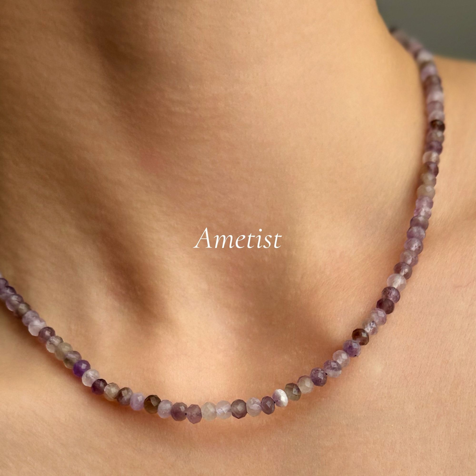 3 mm Doğal Ametist Taşlı Kolye – Sakinliğin ve Zarafetin Buluşması